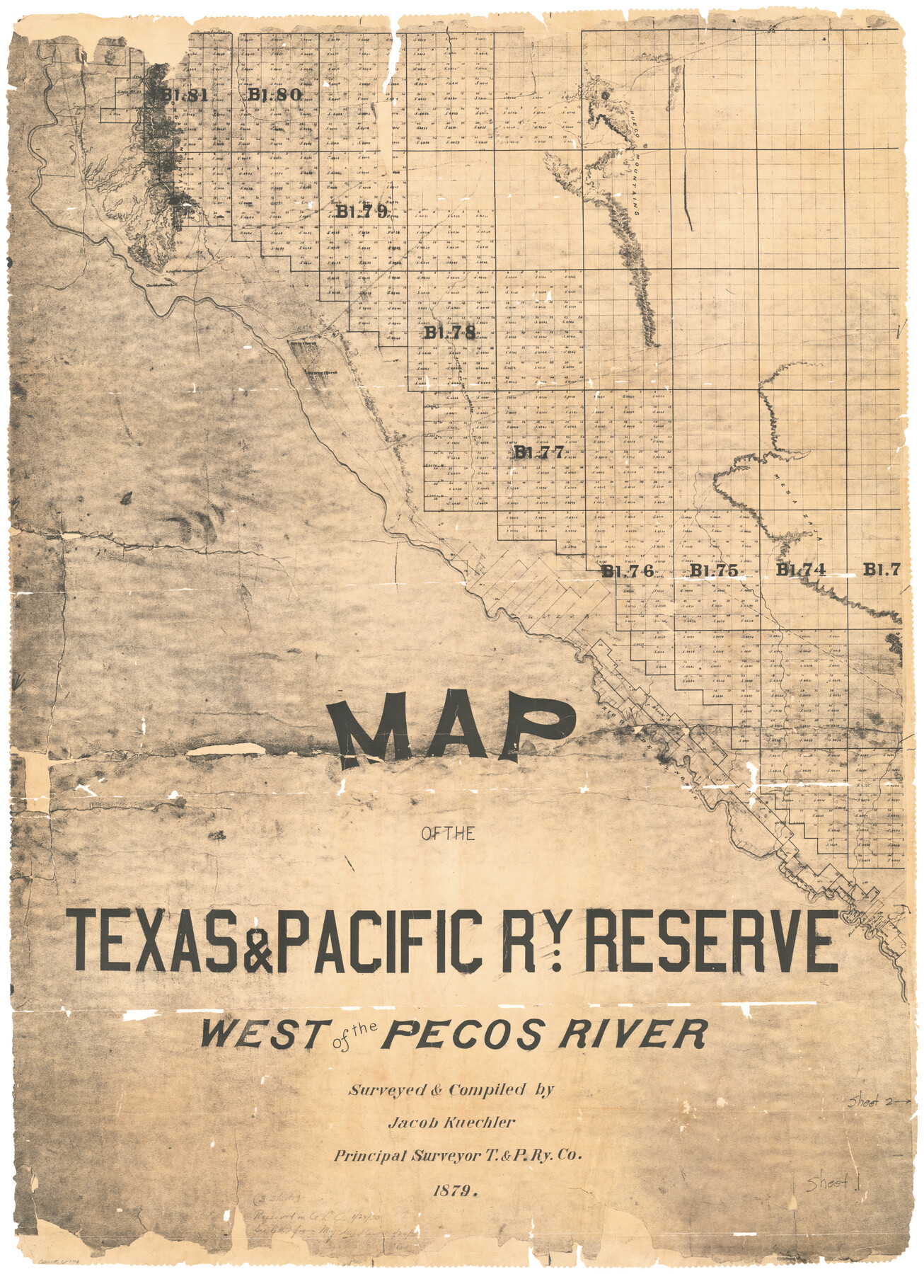 65334, Map of the Texas & Pacific Ry. Reserve West of the Pecos River, General Map Collection
