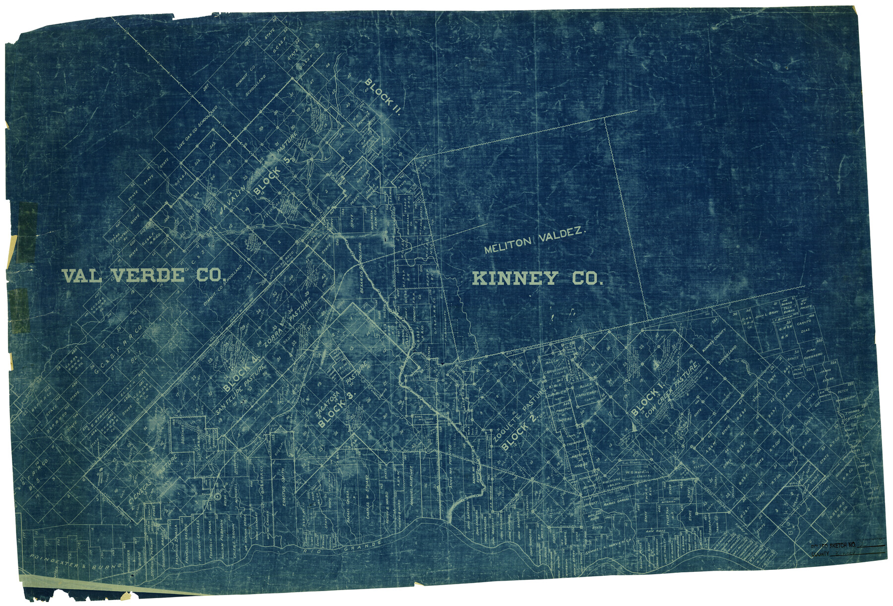 6534, Kinney County Rolled Sketch 2, General Map Collection
