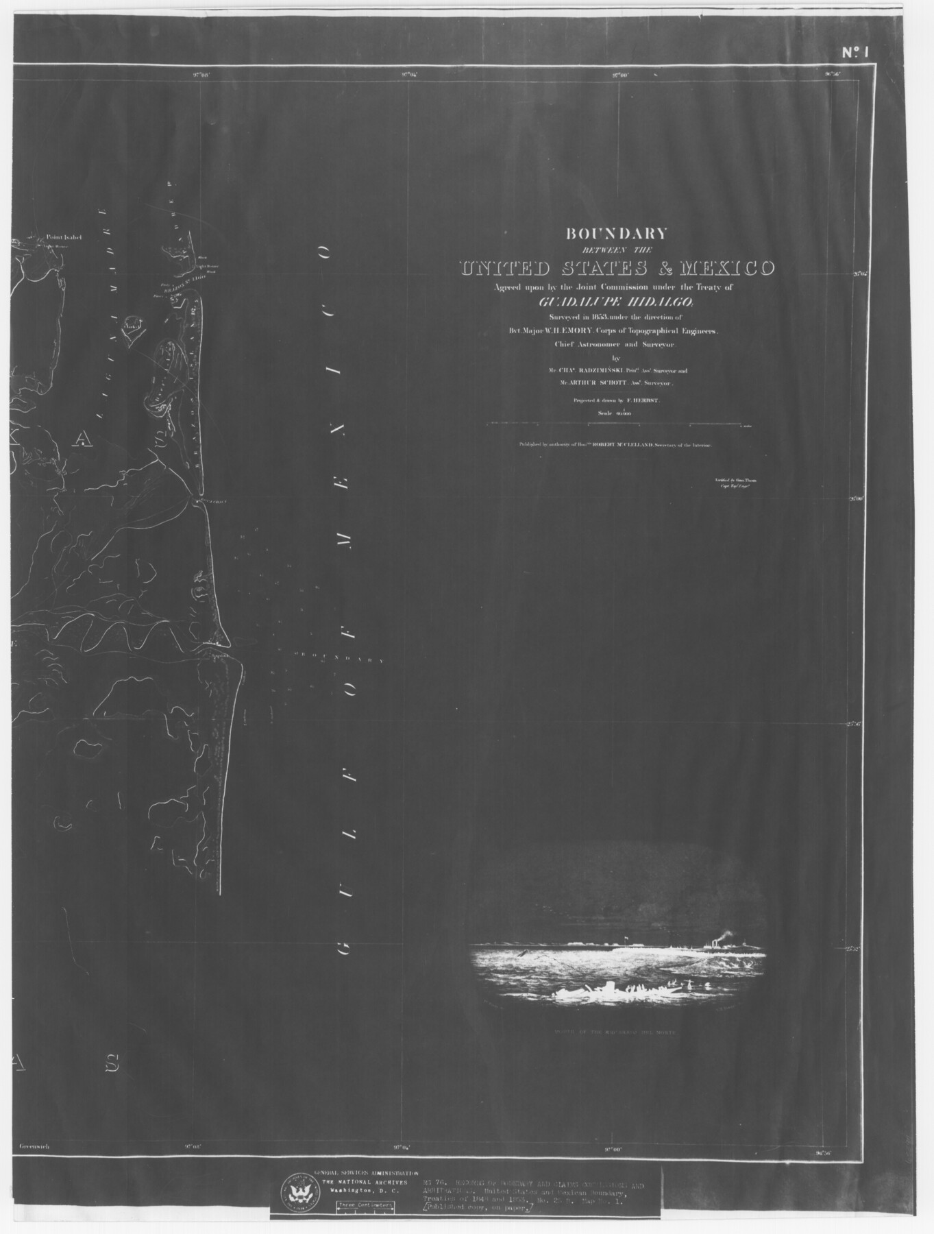 65397, Boundary Between the United States & Mexico Agreed Upon by the Joint Commission under the Treaty of Guadalupe Hidalgo, General Map Collection