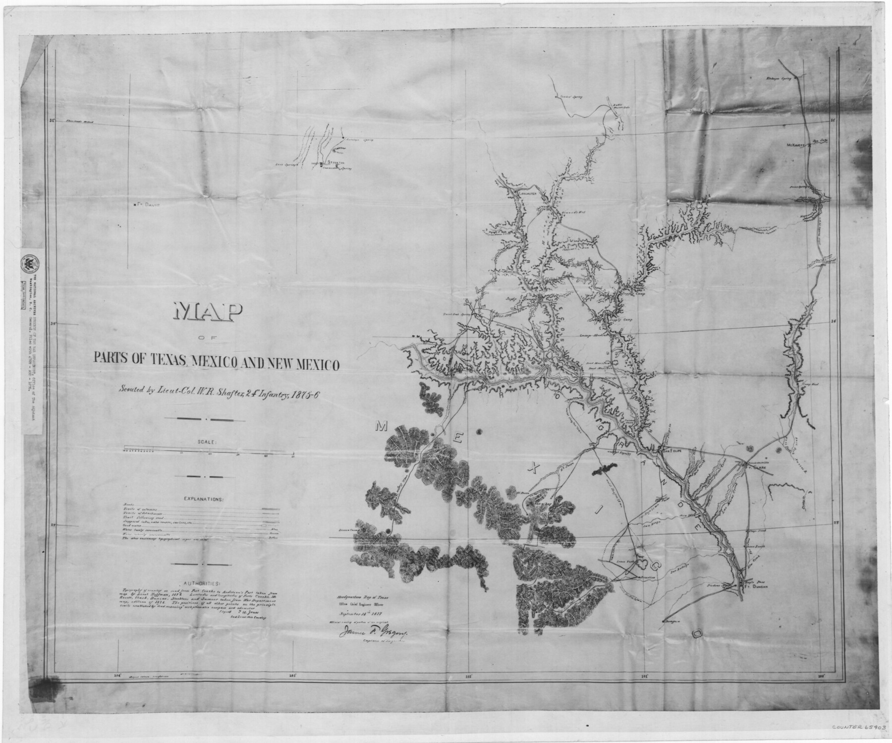 65403, Map of parts of Texas, Mexico and New Mexico, General Map Collection