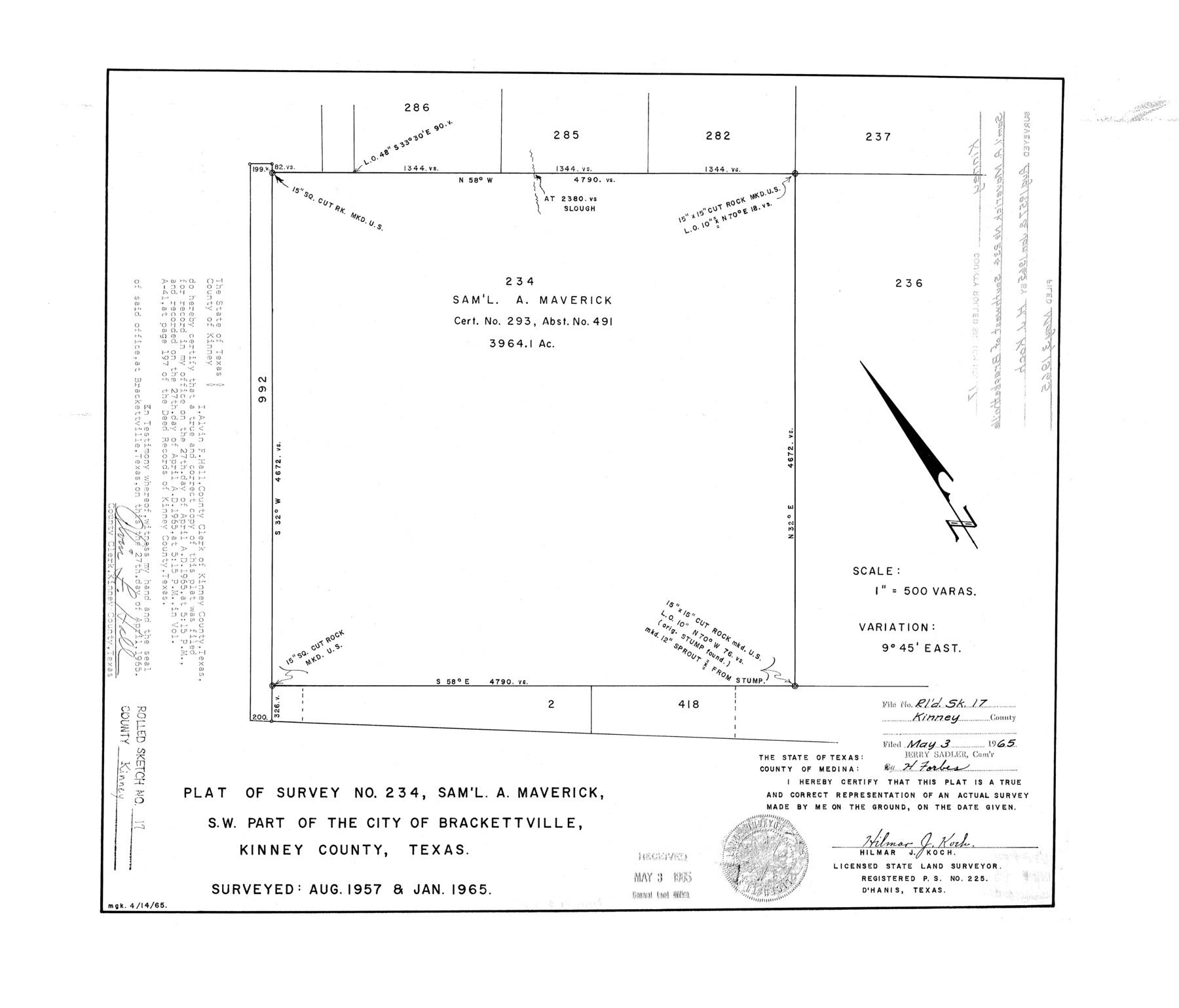 6544, Kinney County Rolled Sketch 17, General Map Collection