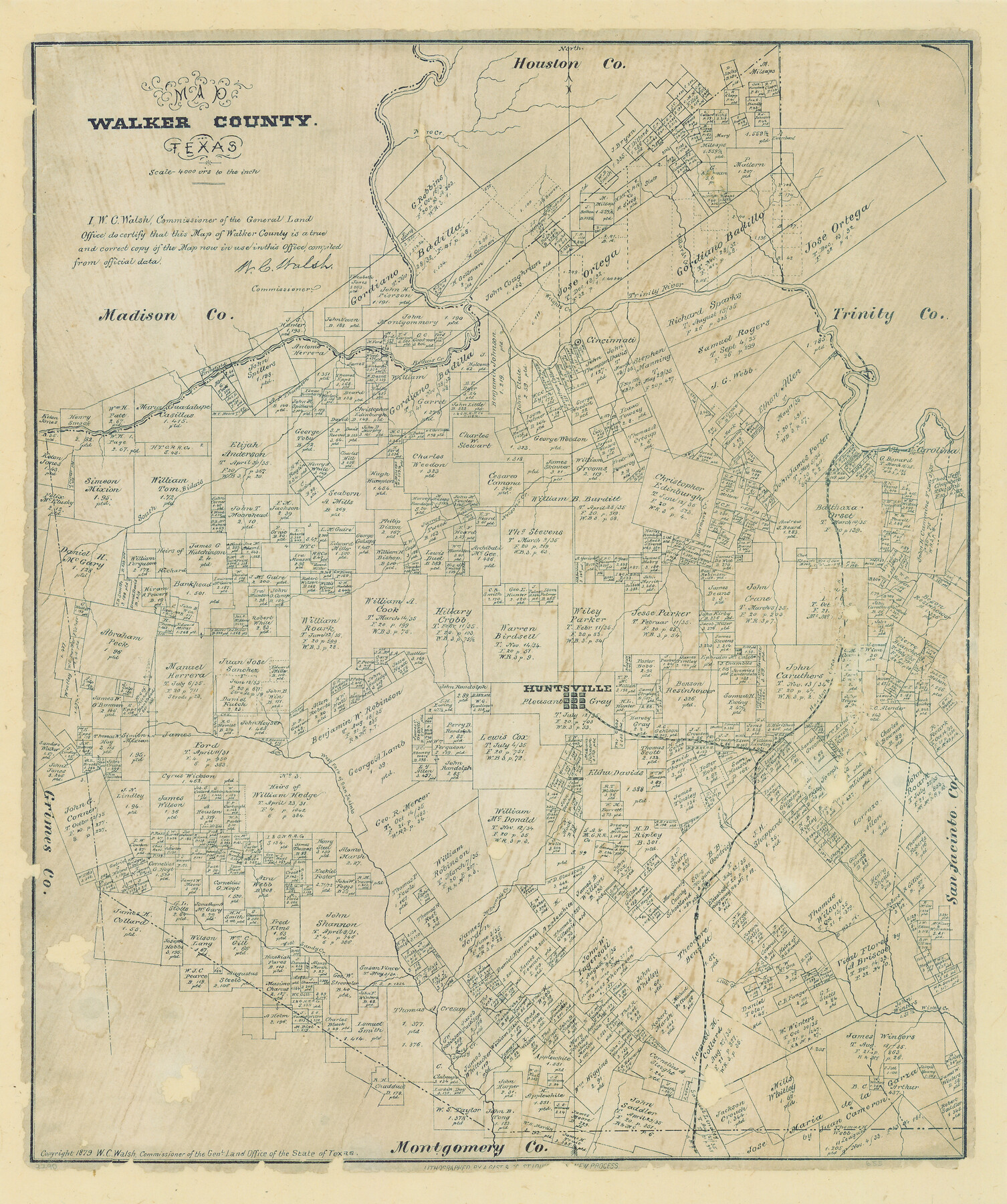 655, Map of Walker County, Texas, Maddox Collection