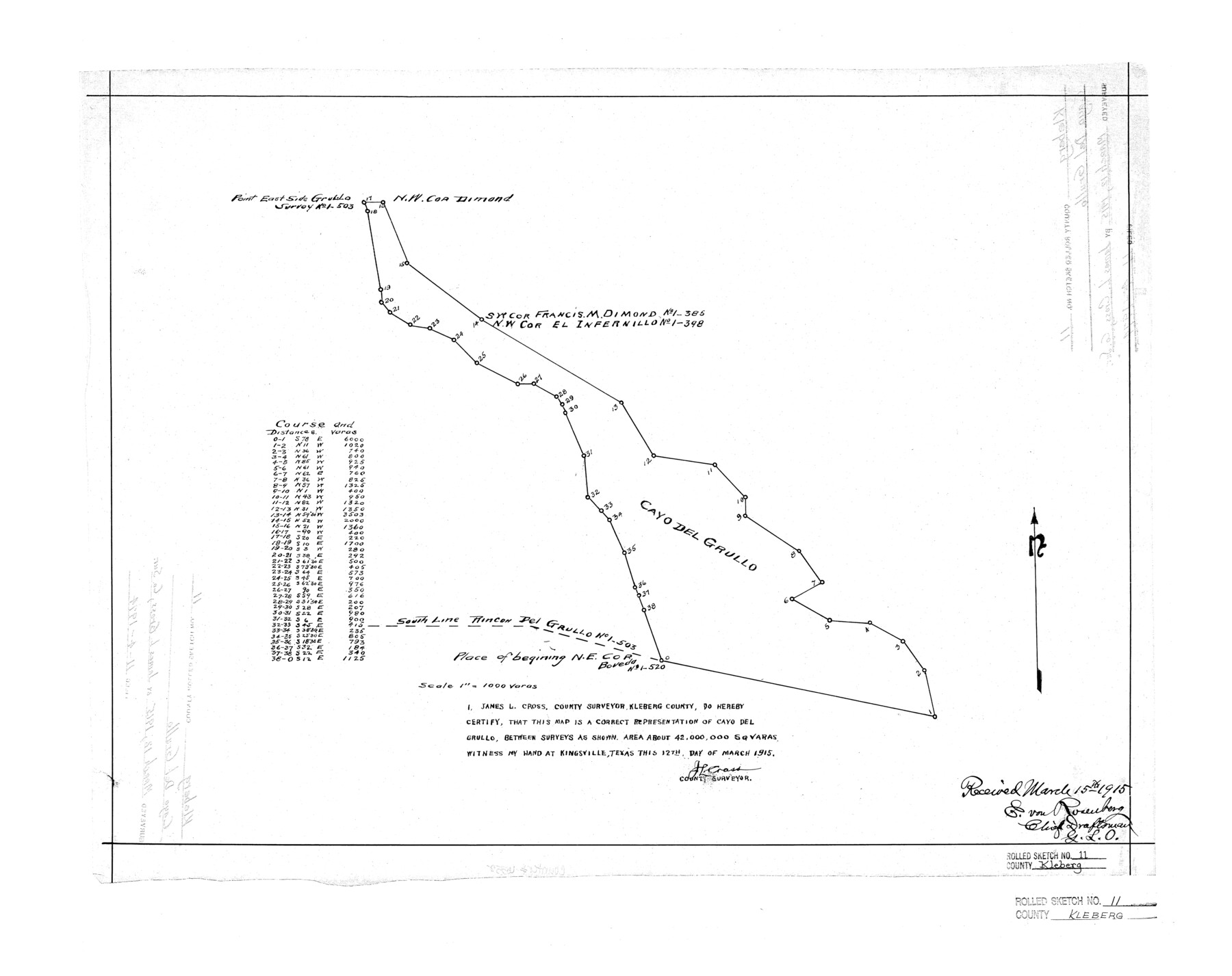 6552, Kleberg County Rolled Sketch 11, General Map Collection