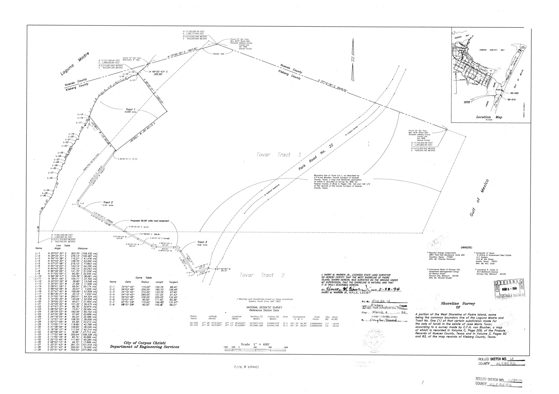 6553, Kleberg County Rolled Sketch 12, General Map Collection