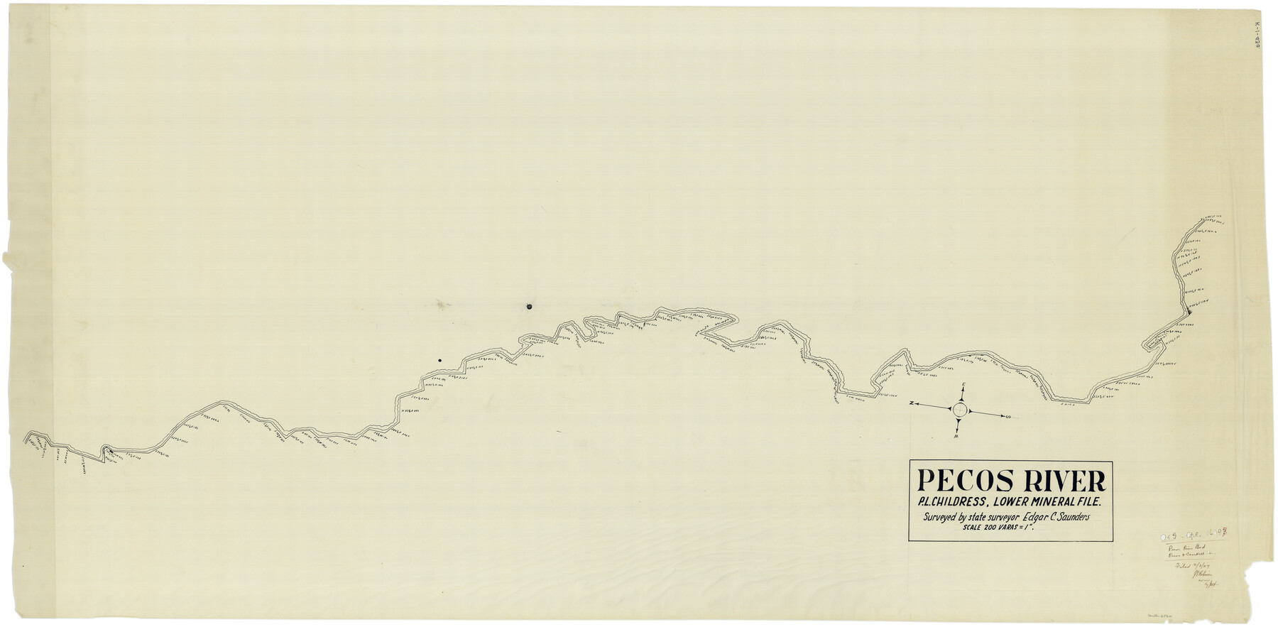 65612, [Sketch for Mineral Application 16696-16697, Pecos River], General Map Collection
