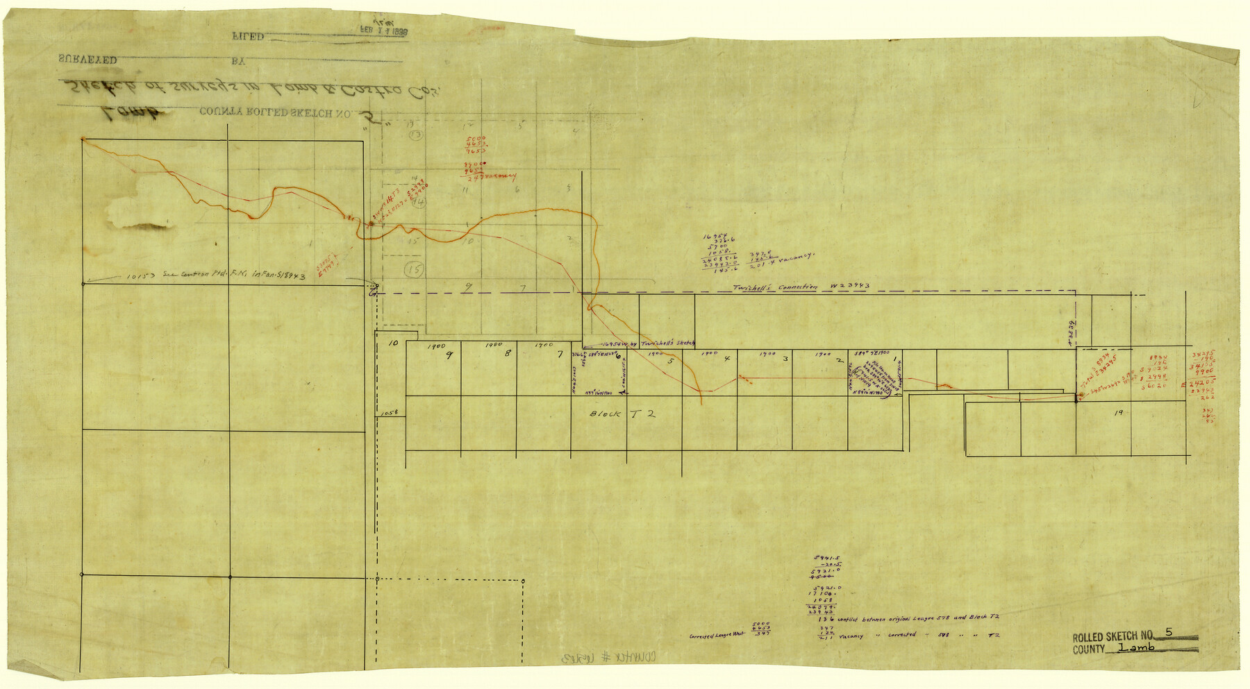 6563, Lamb County Rolled Sketch 5, General Map Collection