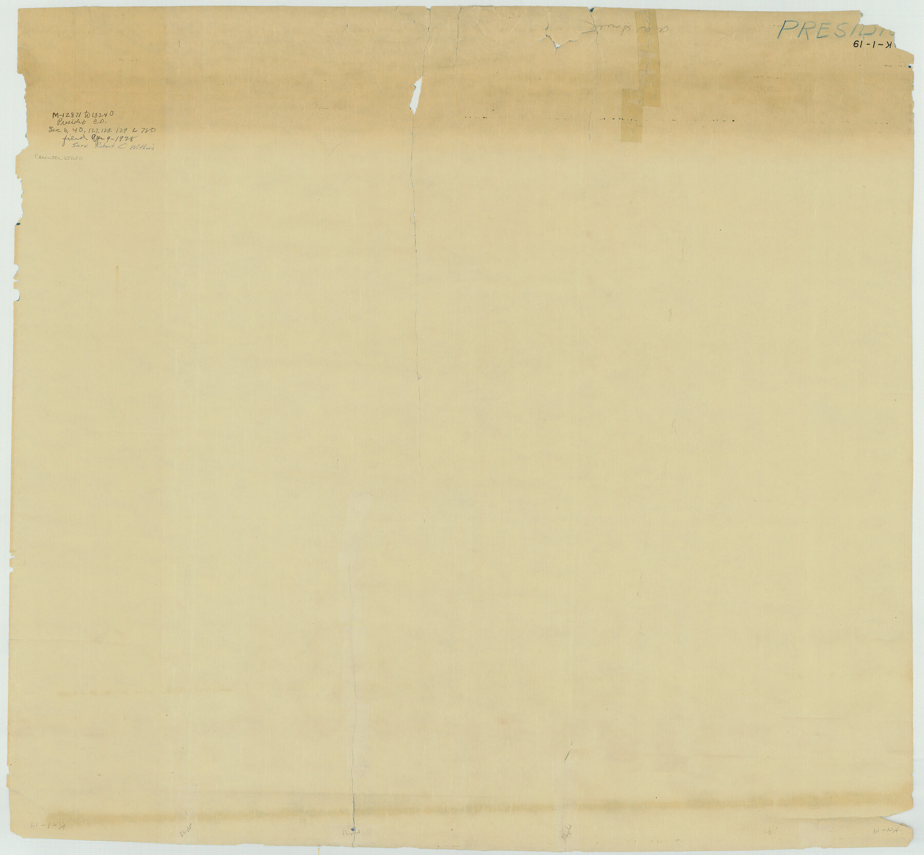 65650, [Sketch for M-12871 to M-13240 - Presidio County], General Map Collection