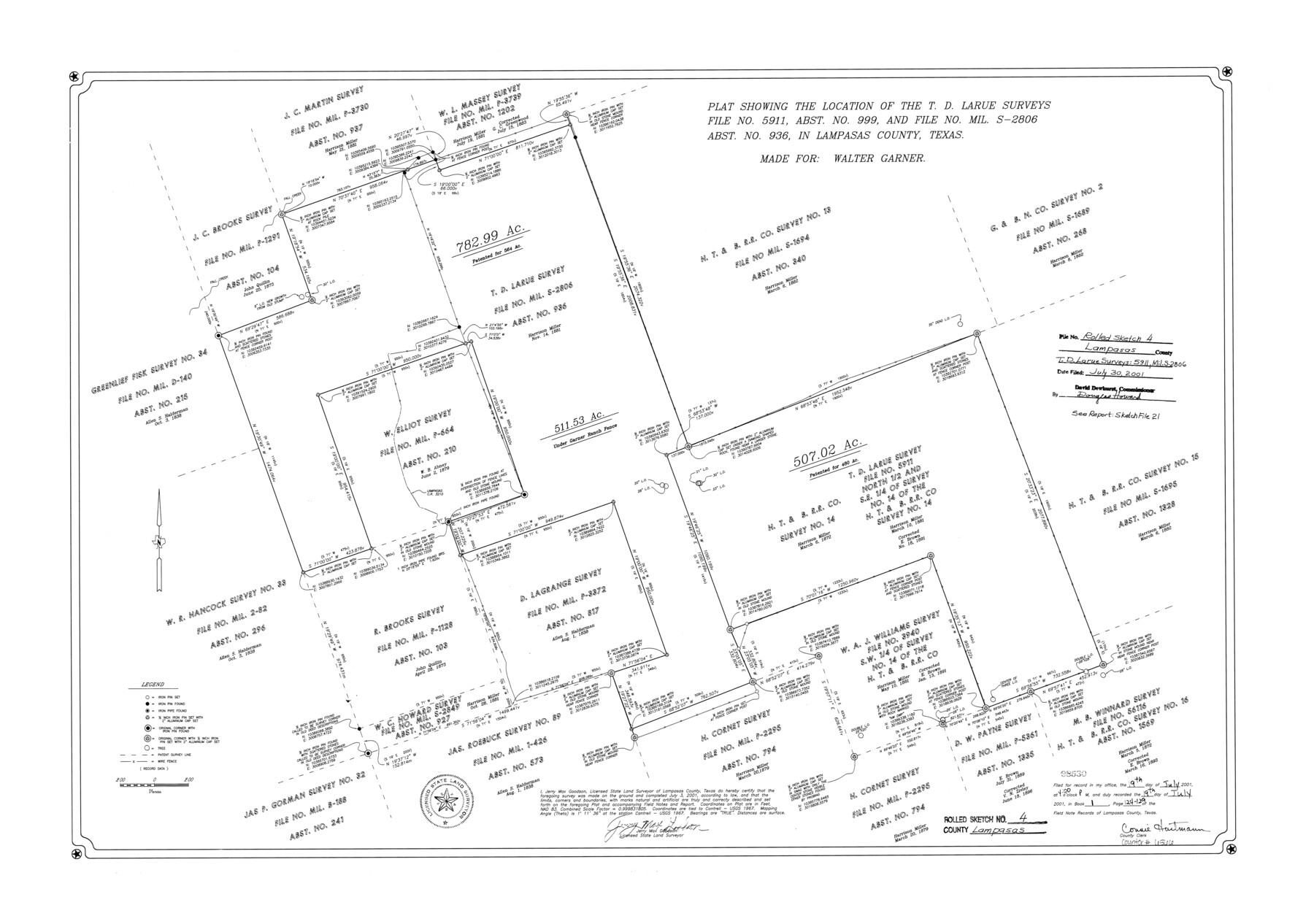 6566, Lampasas County Rolled Sketch 4, General Map Collection