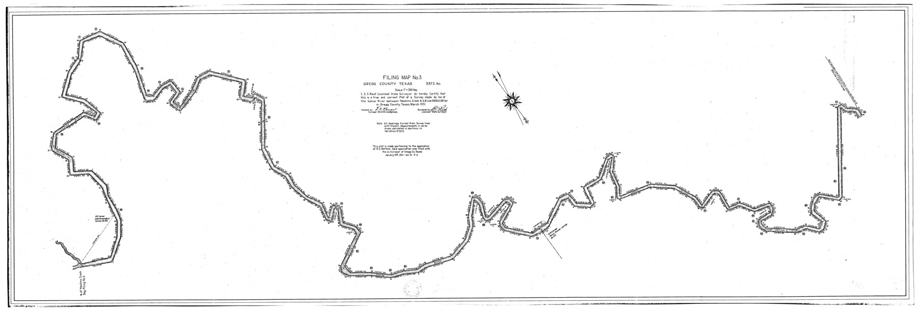 65665, [Sketch for Mineral Application 26546 - Sabine River between Hawkins Creek and east boundary line of BBB&C RR Co. Surveys, R. S. Rathke], General Map Collection