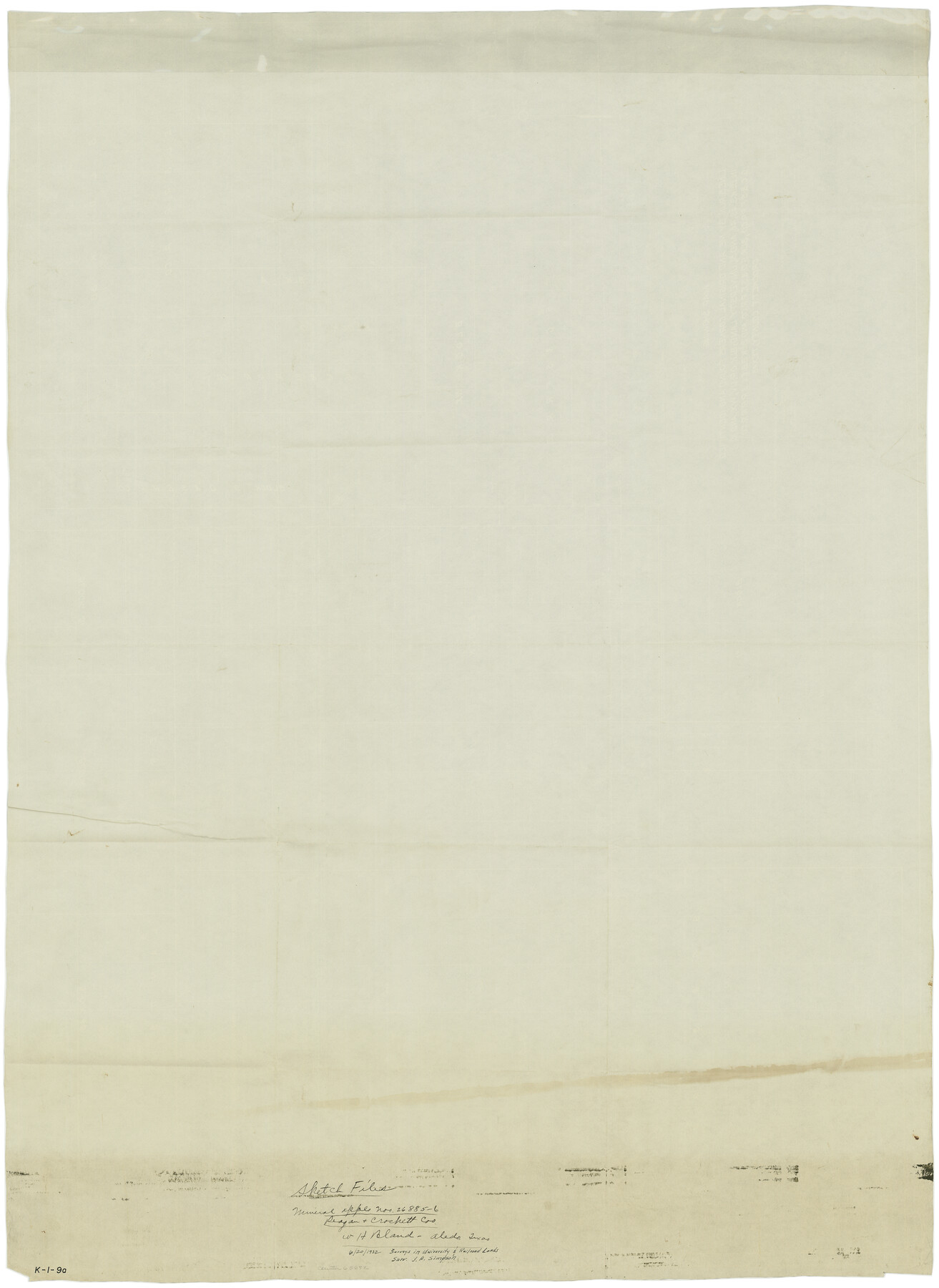 65672, [Sketch for Mineral Applications 26885-6 - Reagan and Crockett Cos., W. H. Bland], General Map Collection
