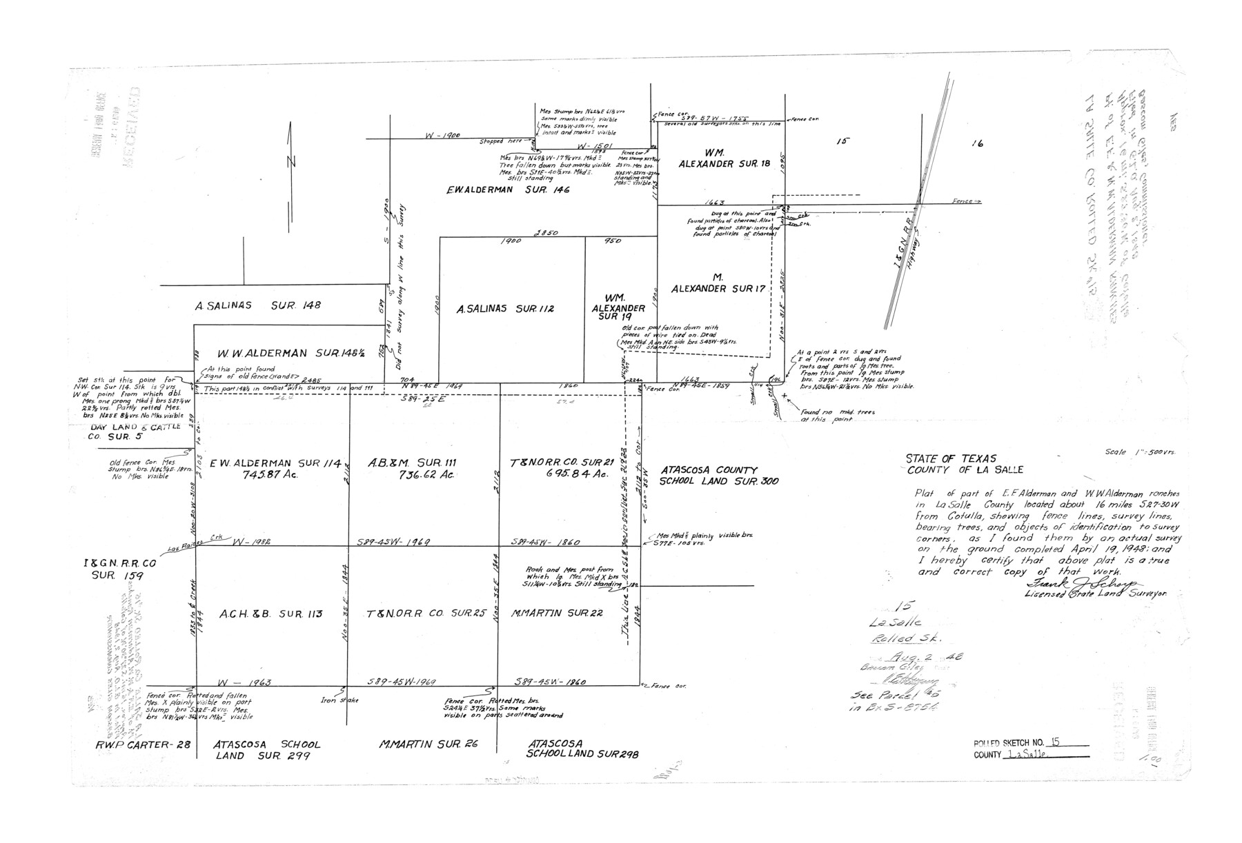 6579, La Salle County Rolled Sketch 15, General Map Collection