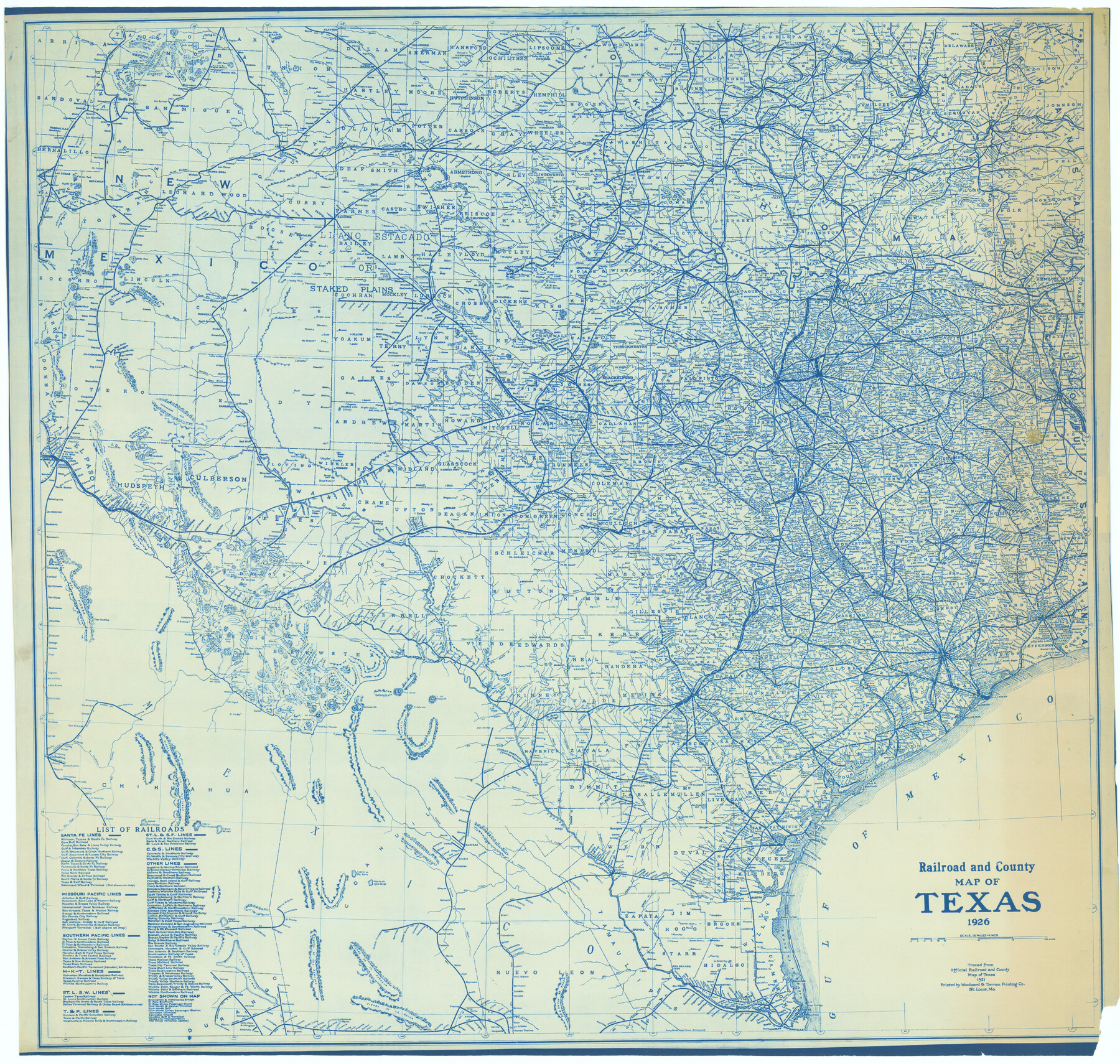 65799, Railroad and County Map of Texas, General Map Collection