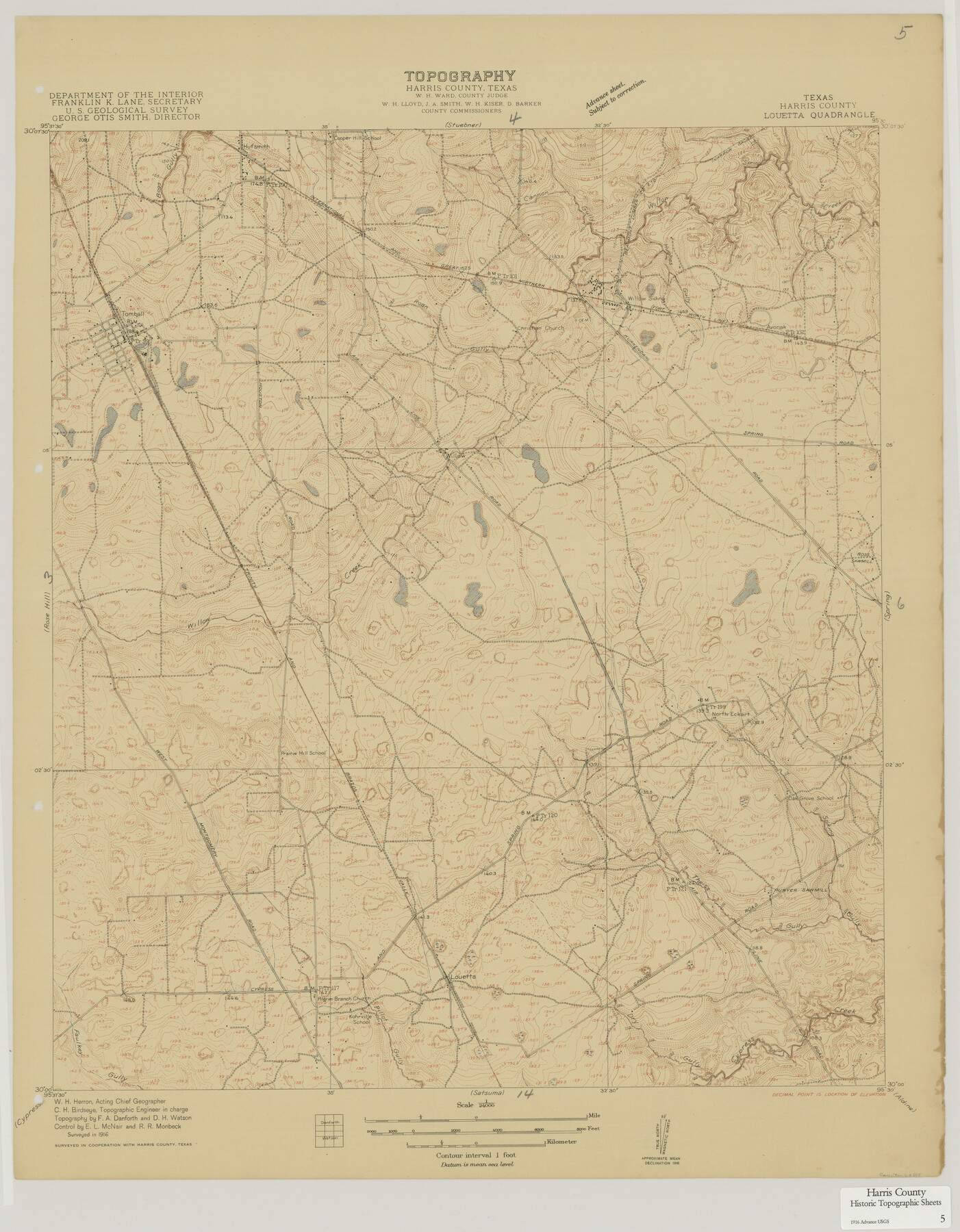 65815, Harris County Historic Topographic 5, General Map Collection