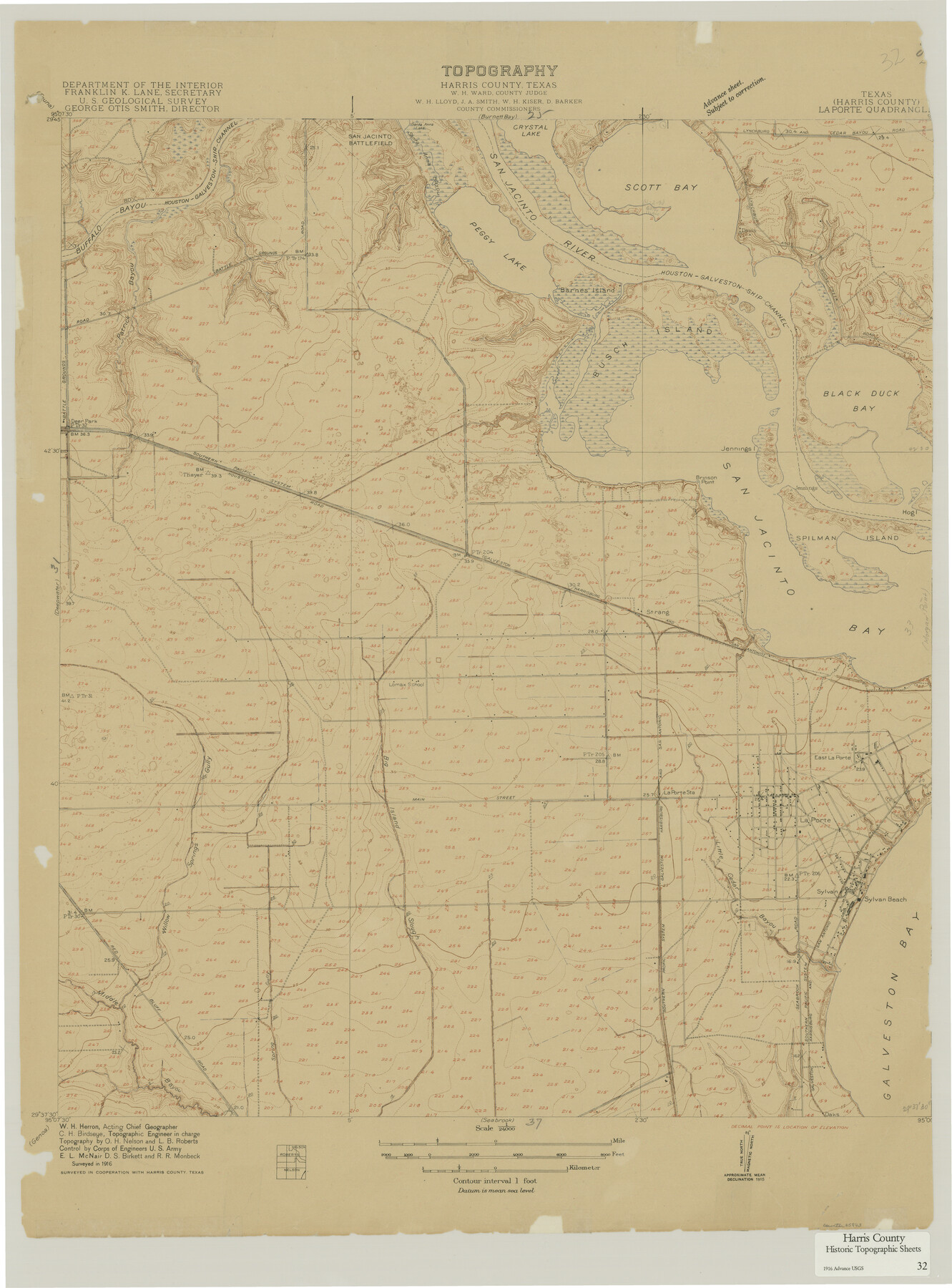 65843, Harris County Historic Topographic 32, General Map Collection