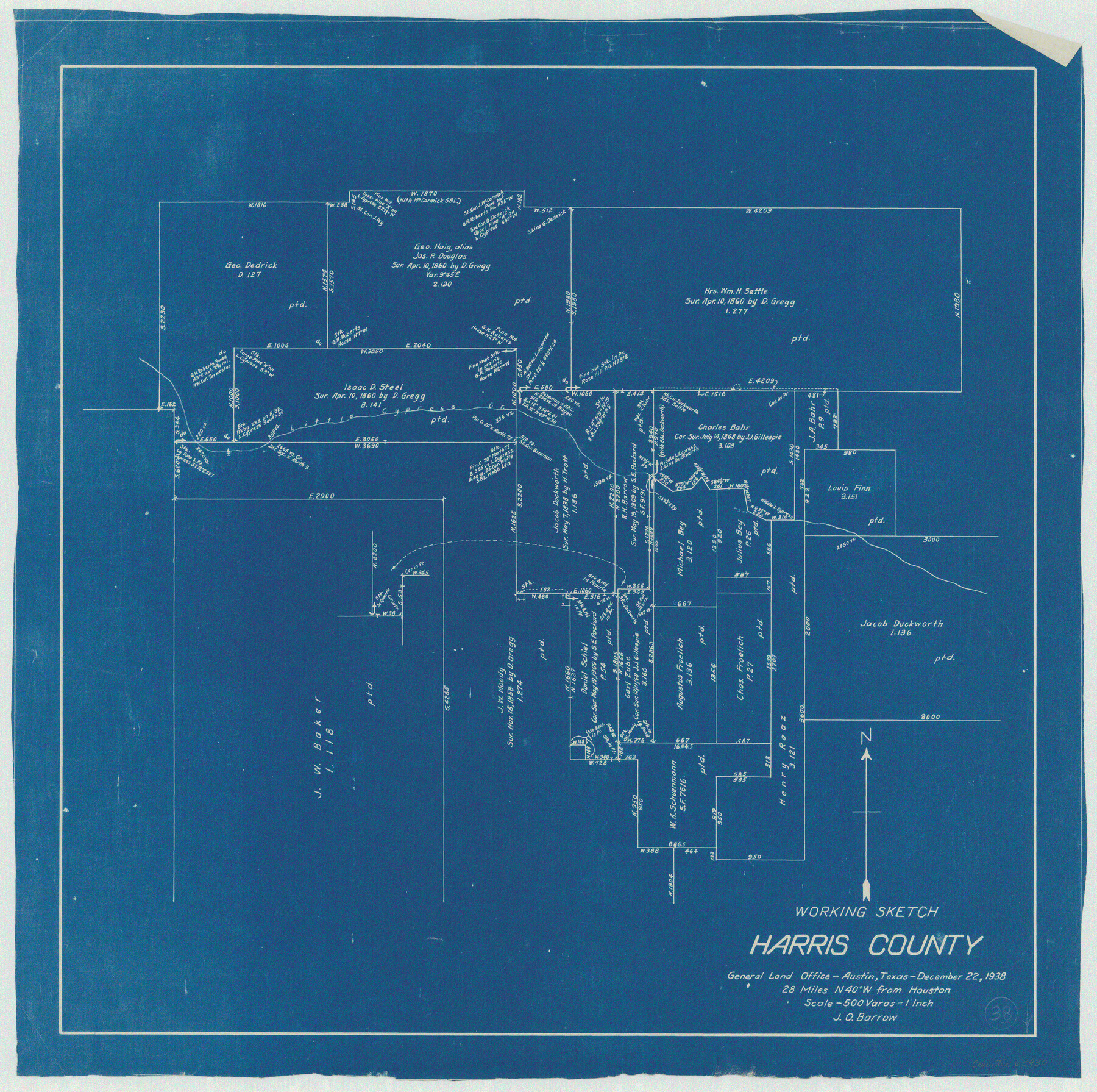 65930, Harris County Working Sketch 38, General Map Collection