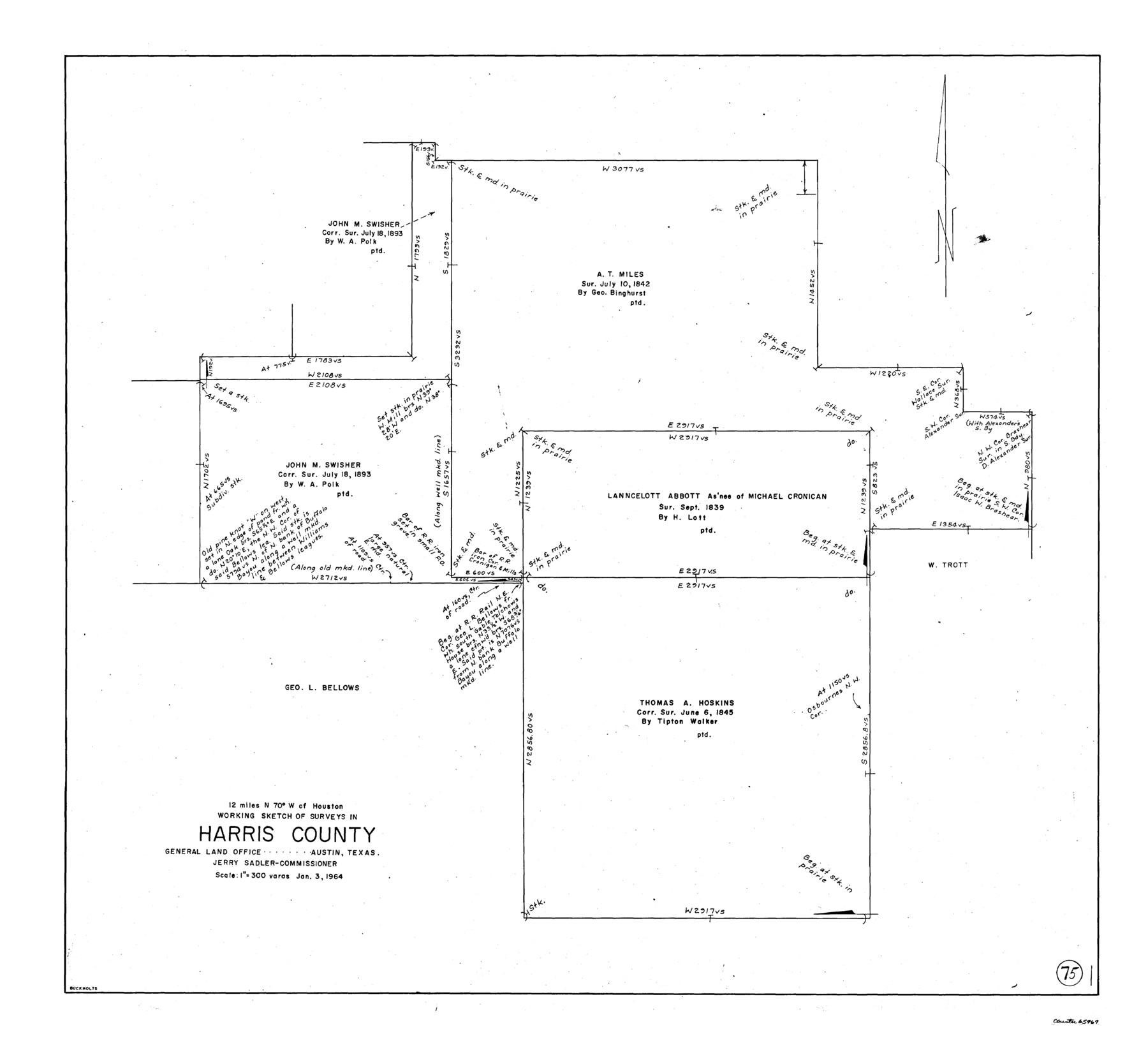 65967, Harris County Working Sketch 75, General Map Collection