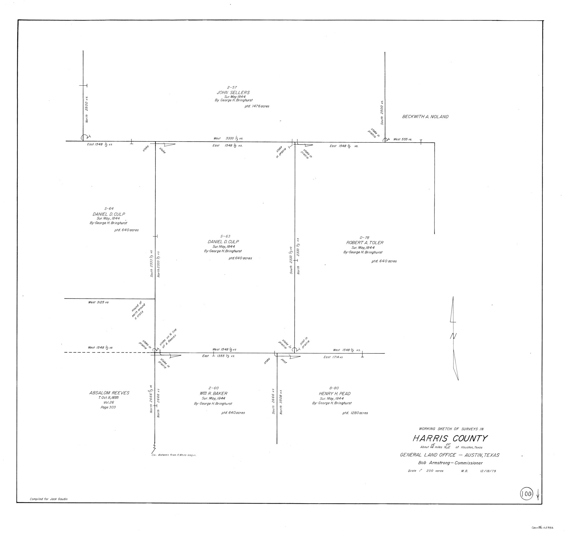 65992, Harris County Working Sketch 100, General Map Collection