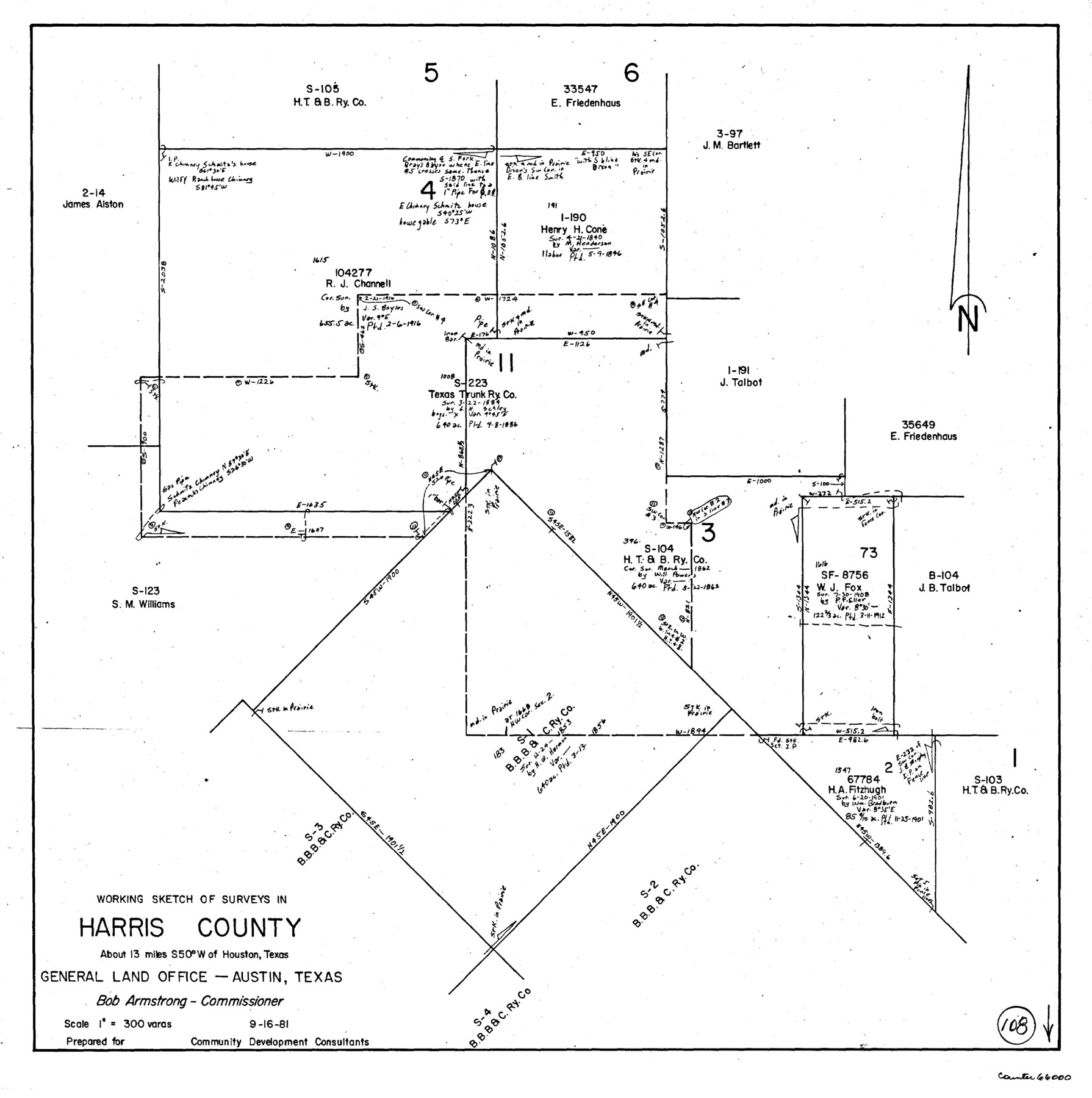 66000, Harris County Working Sketch 108, General Map Collection