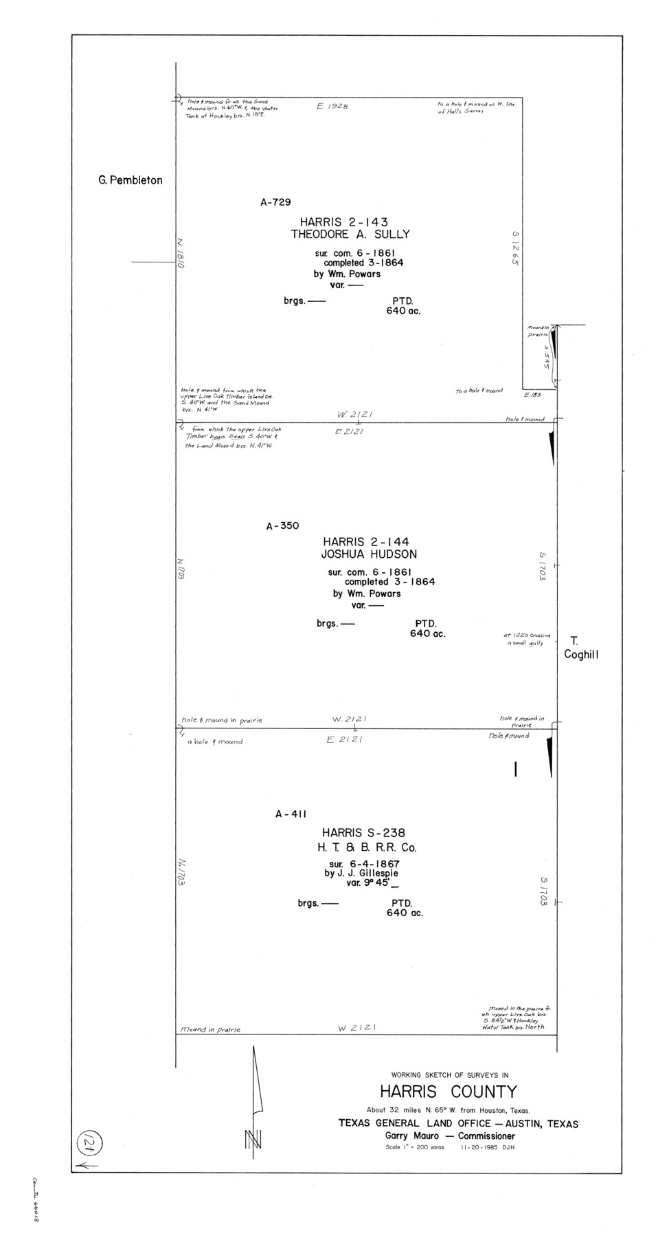 66013, Harris County Working Sketch 121, General Map Collection