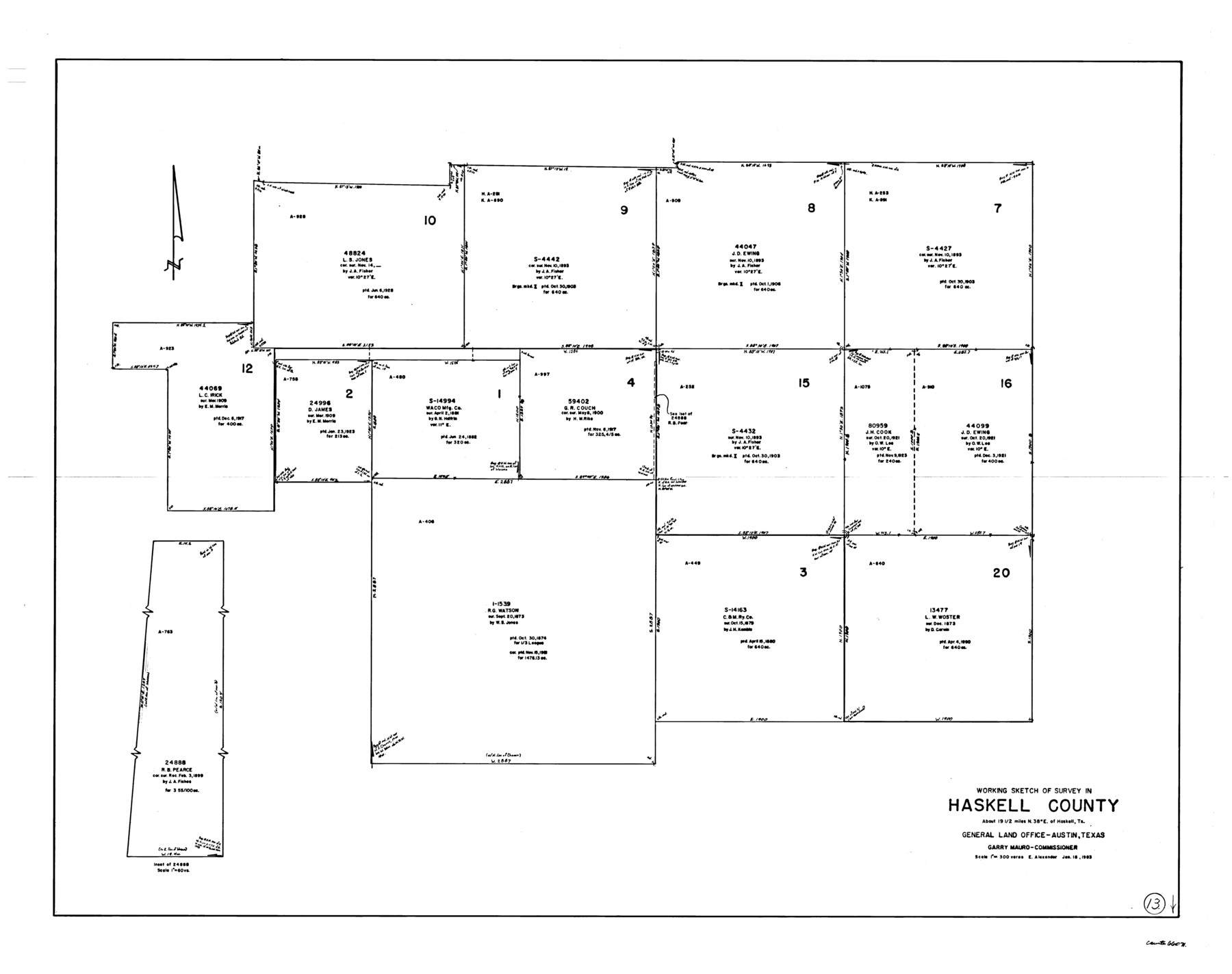66071, Haskell County Working Sketch 13, General Map Collection
