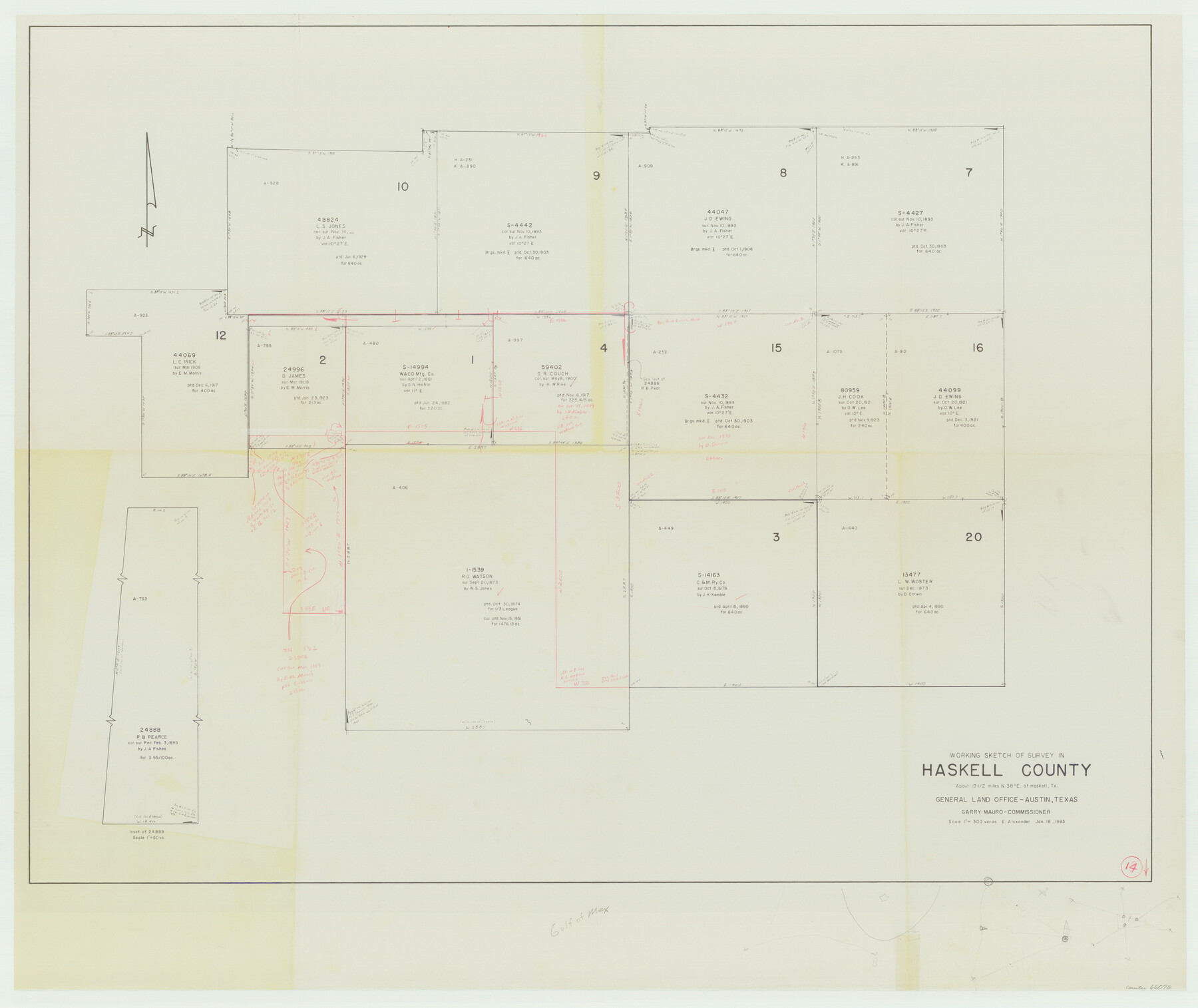 66072, Haskell County Working Sketch 14, General Map Collection