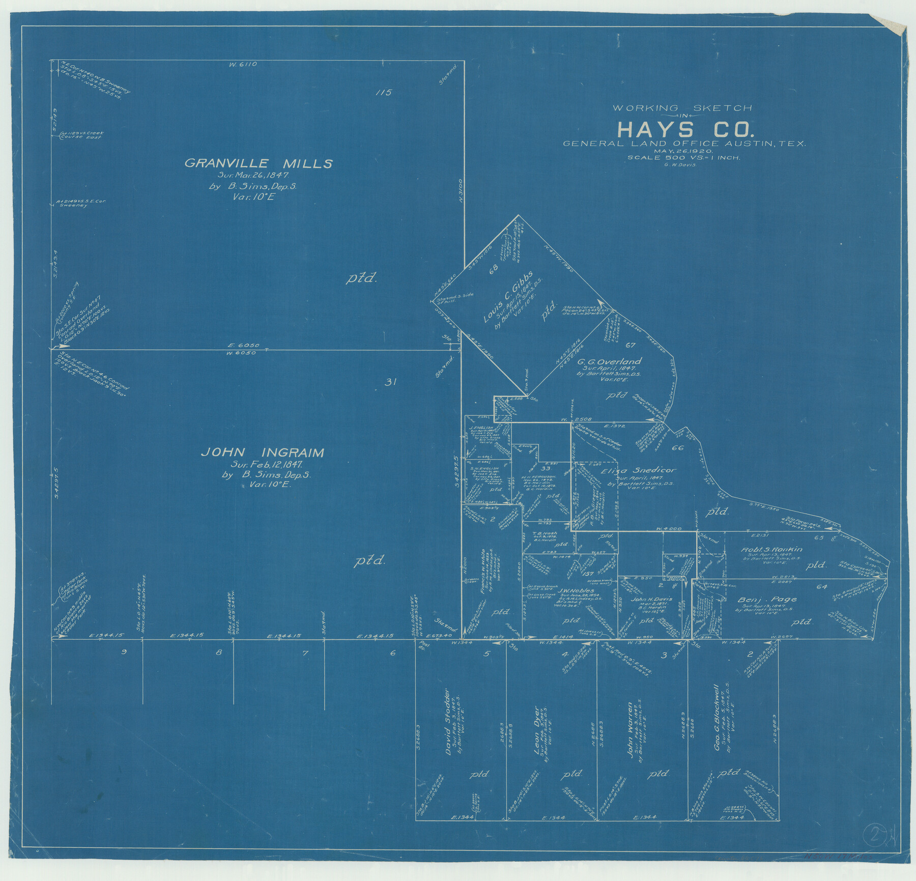 66076, Hays County Working Sketch 2, General Map Collection