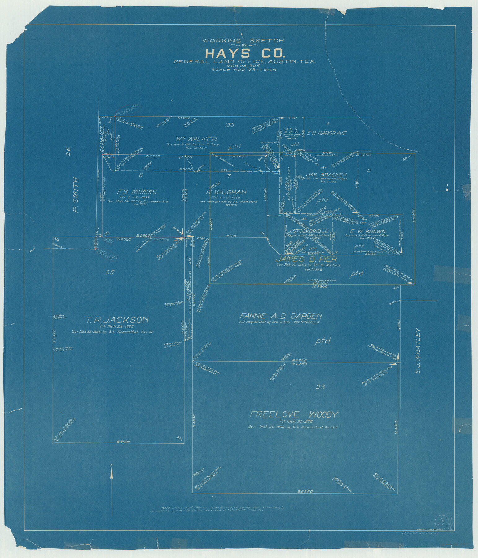 66077, Hays County Working Sketch 3, General Map Collection