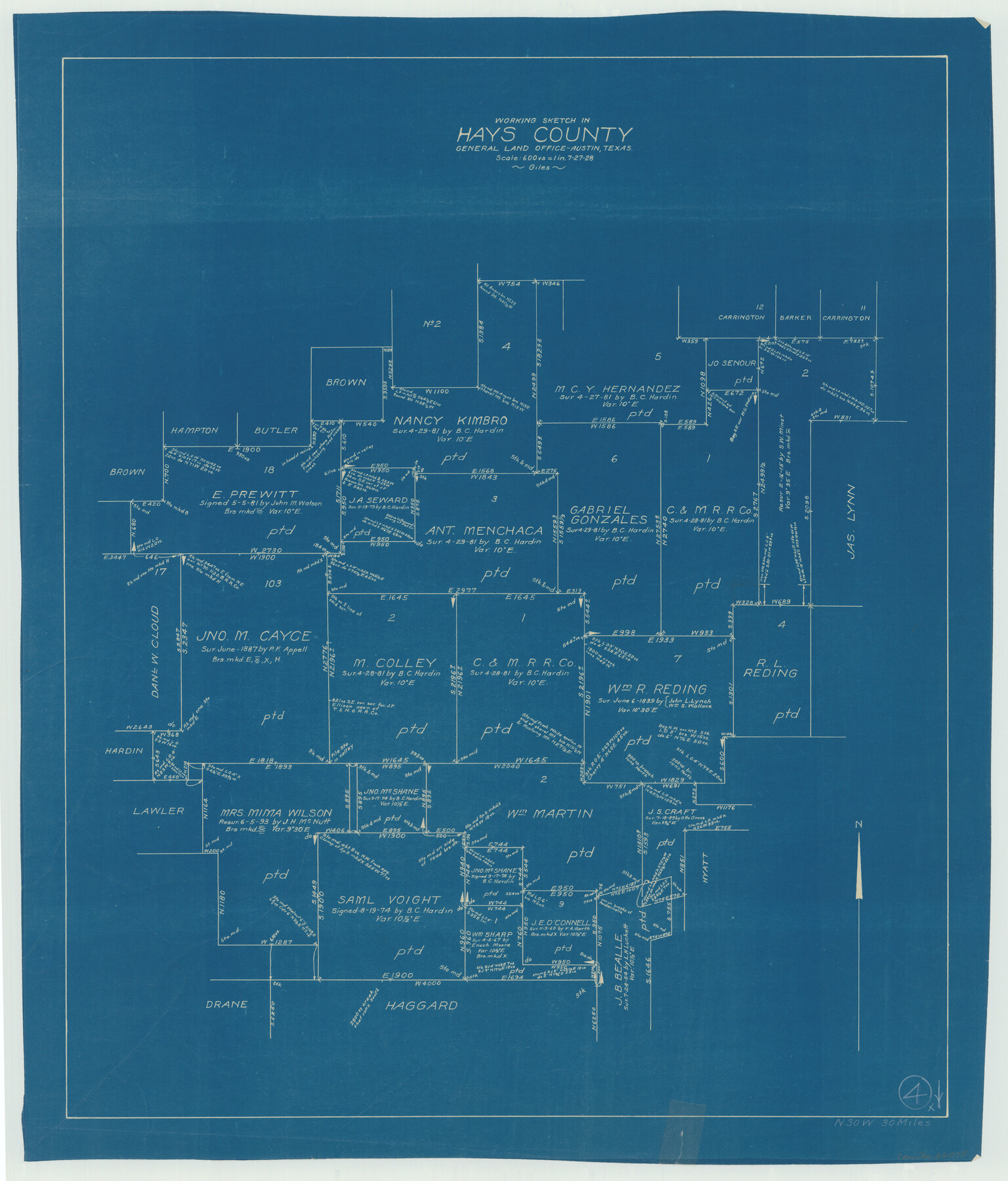 66078, Hays County Working Sketch 4, General Map Collection