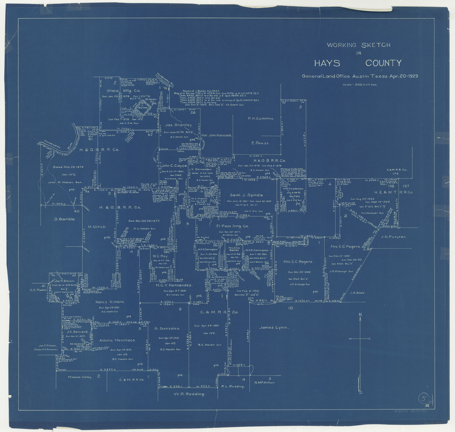 66079, Hays County Working Sketch 5, General Map Collection