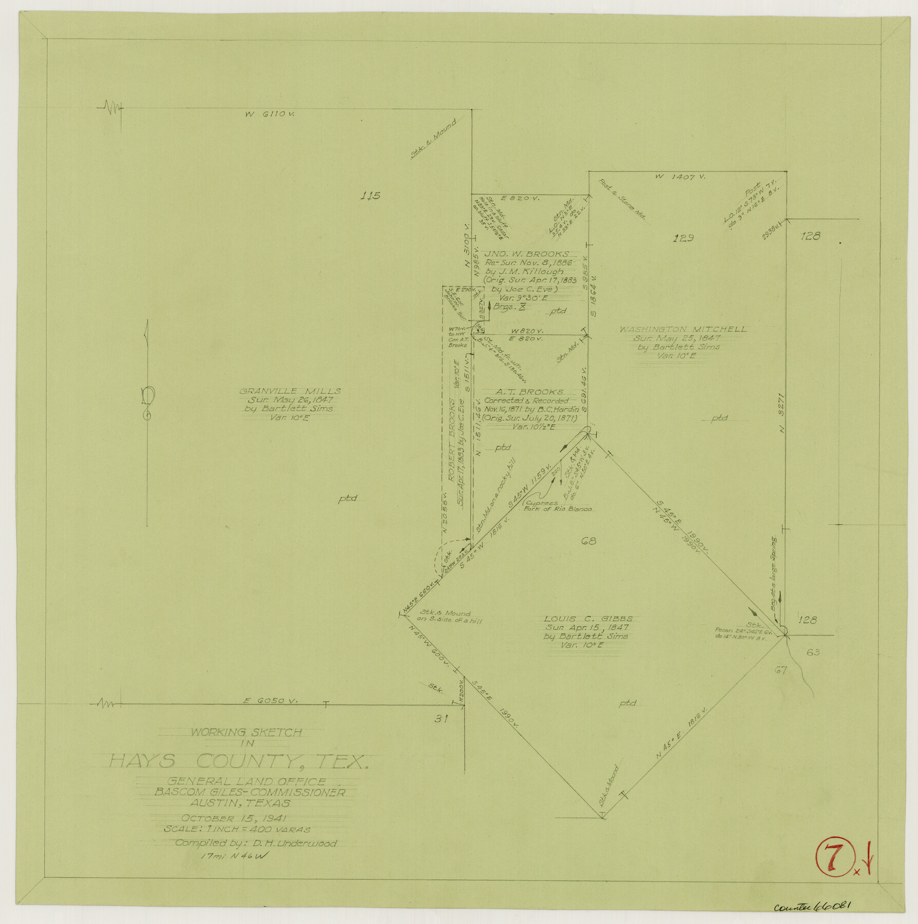 66081, Hays County Working Sketch 7, General Map Collection