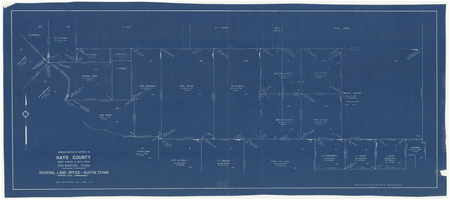 66083, Hays County Working Sketch 9, General Map Collection