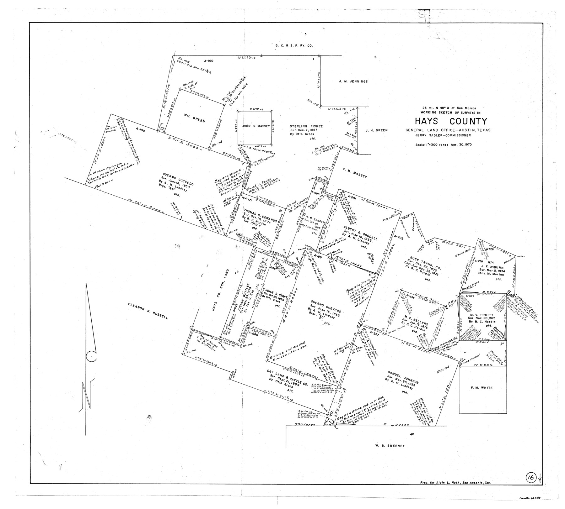 66090, Hays County Working Sketch 16, General Map Collection