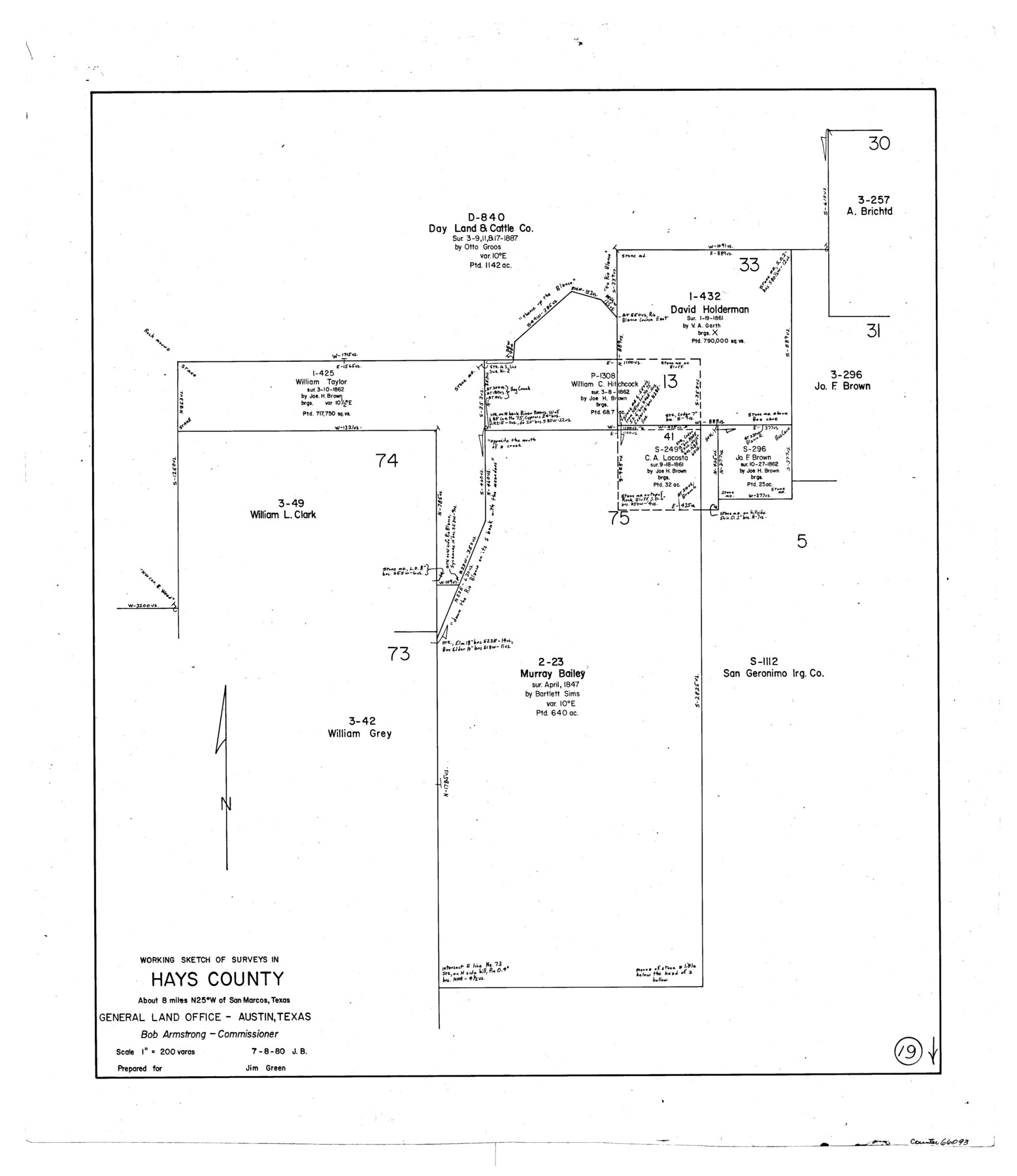 66093, Hays County Working Sketch 19, General Map Collection