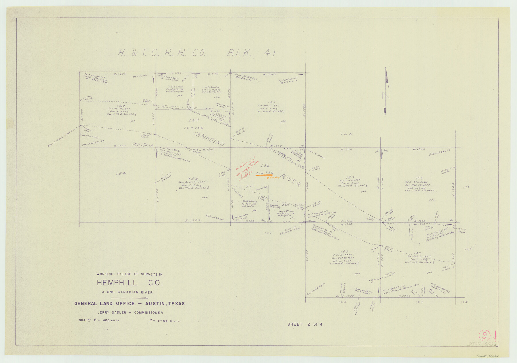 66104, Hemphill County Working Sketch 9, General Map Collection