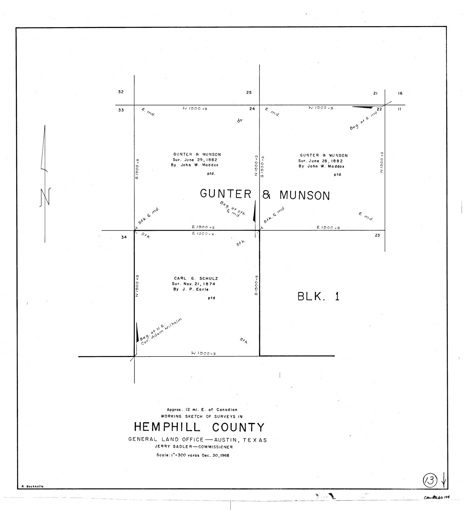 66108, Hemphill County Working Sketch 13, General Map Collection