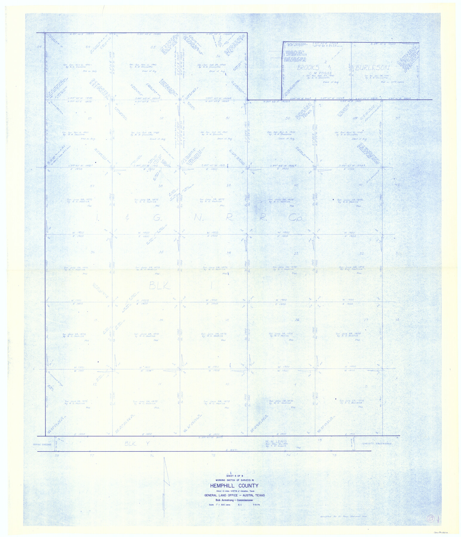 66122, Hemphill County Working Sketch 27, General Map Collection