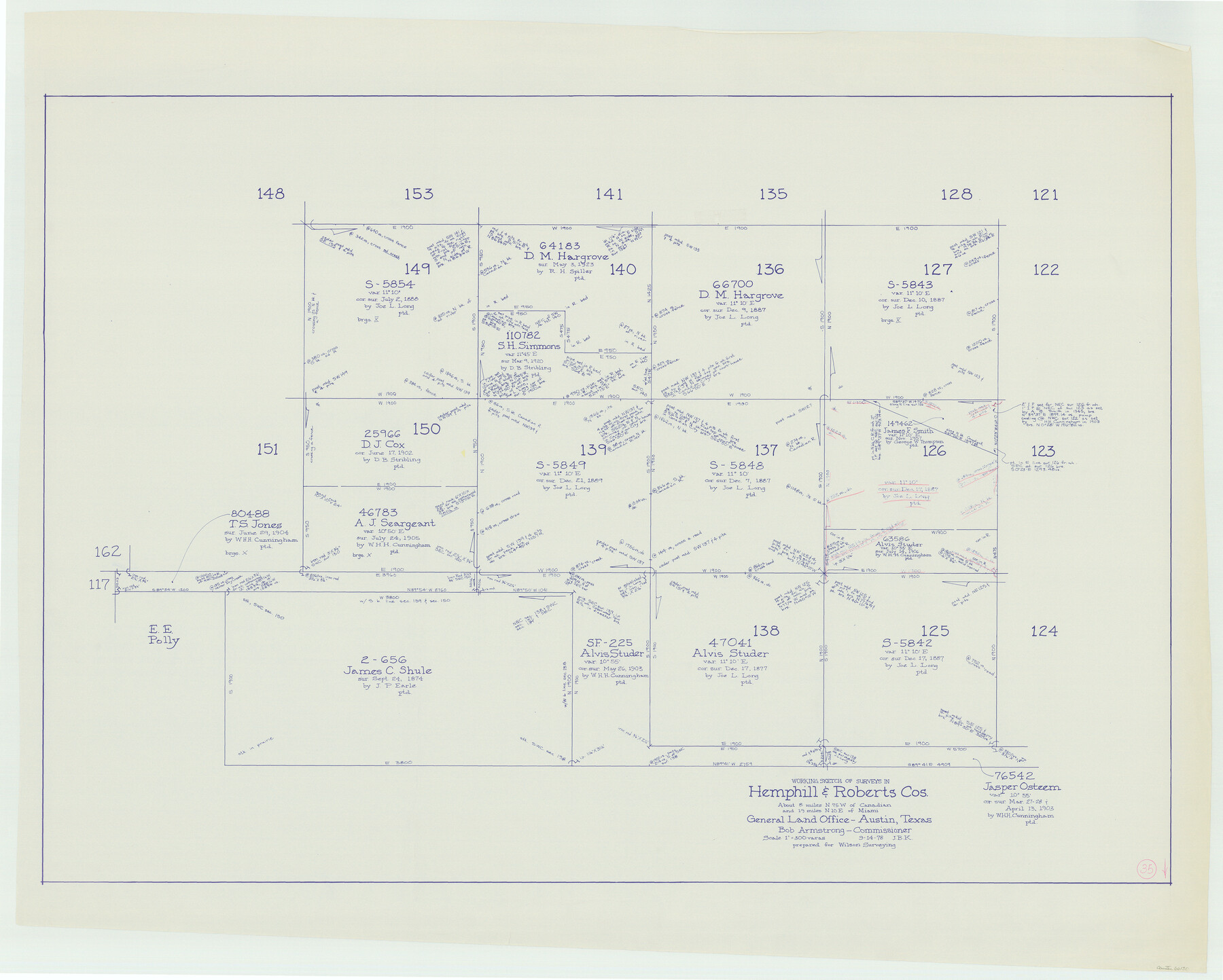 66130, Hemphill County Working Sketch 35, General Map Collection