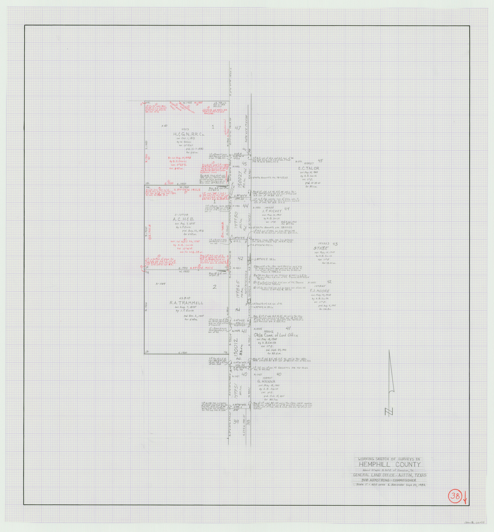 66133, Hemphill County Working Sketch 38, General Map Collection