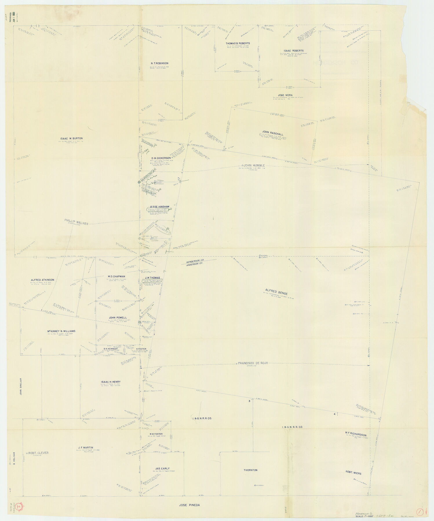 66134, Henderson County Working Sketch 1, General Map Collection