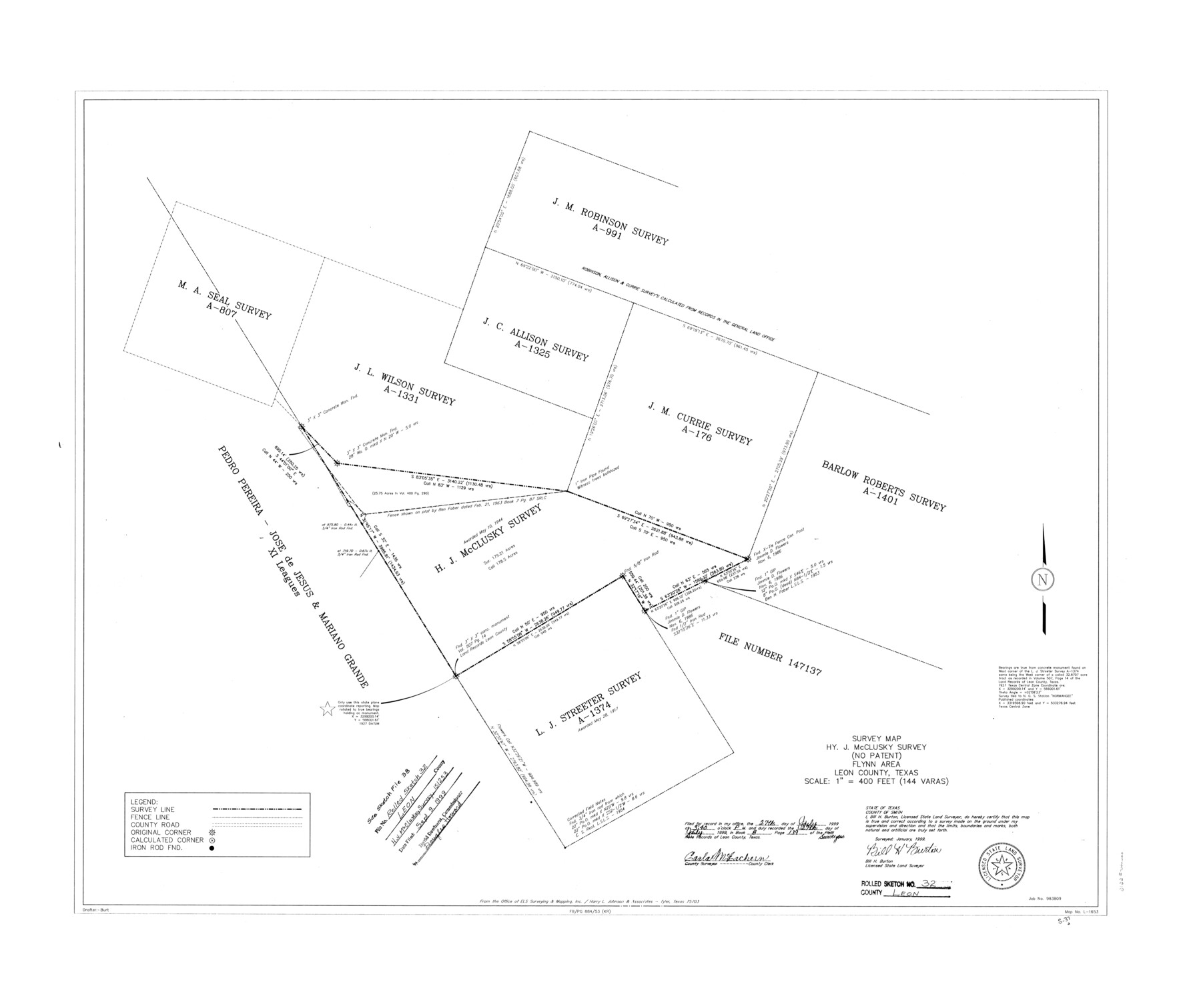 6616, Leon County Rolled Sketch 32, General Map Collection