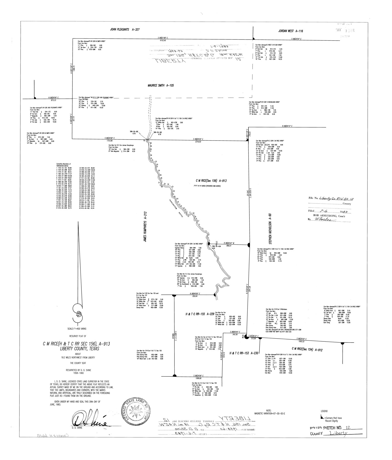 6618, Liberty County Rolled Sketch 12, General Map Collection