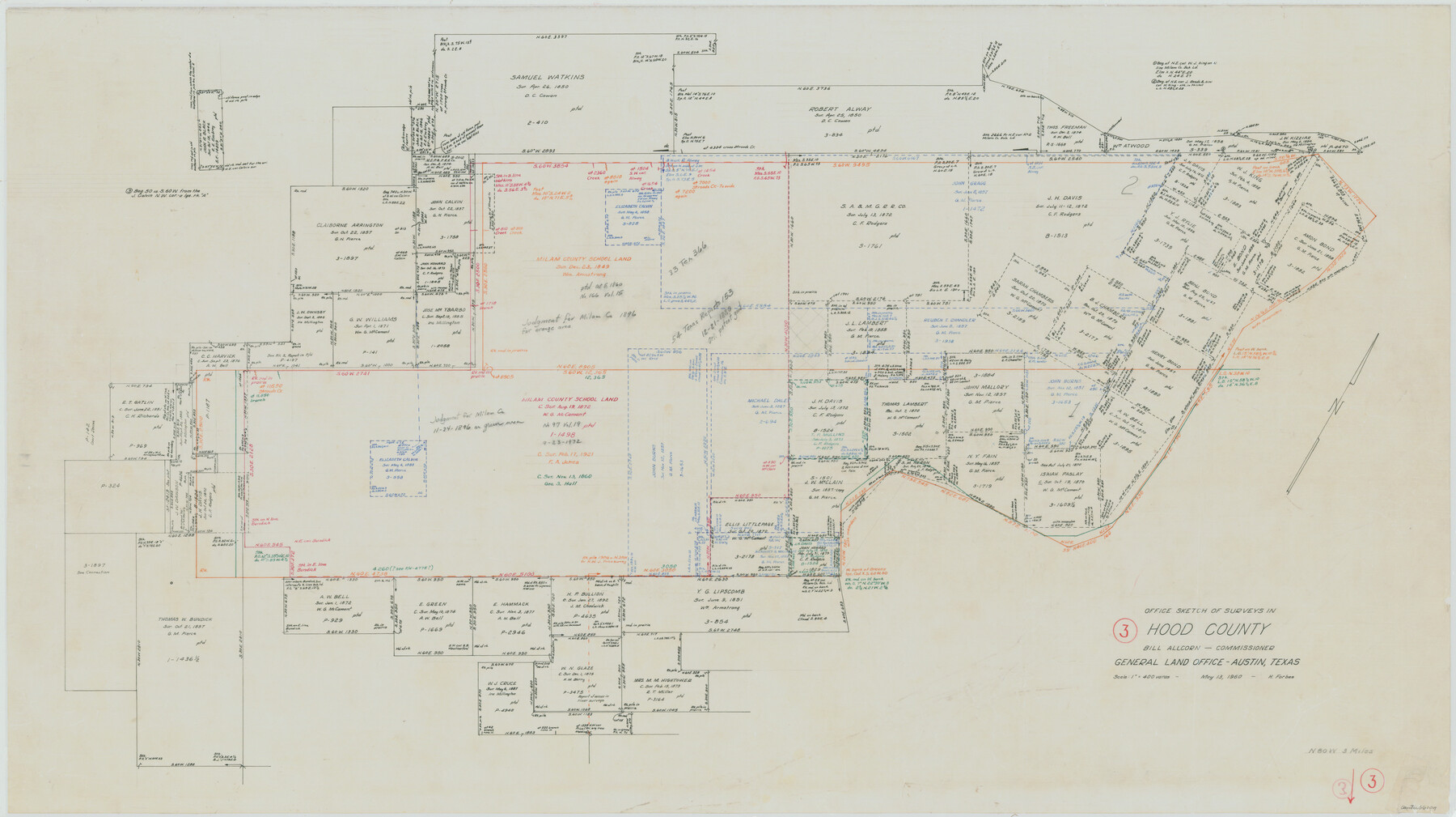 66197, Hood County Working Sketch 3, General Map Collection