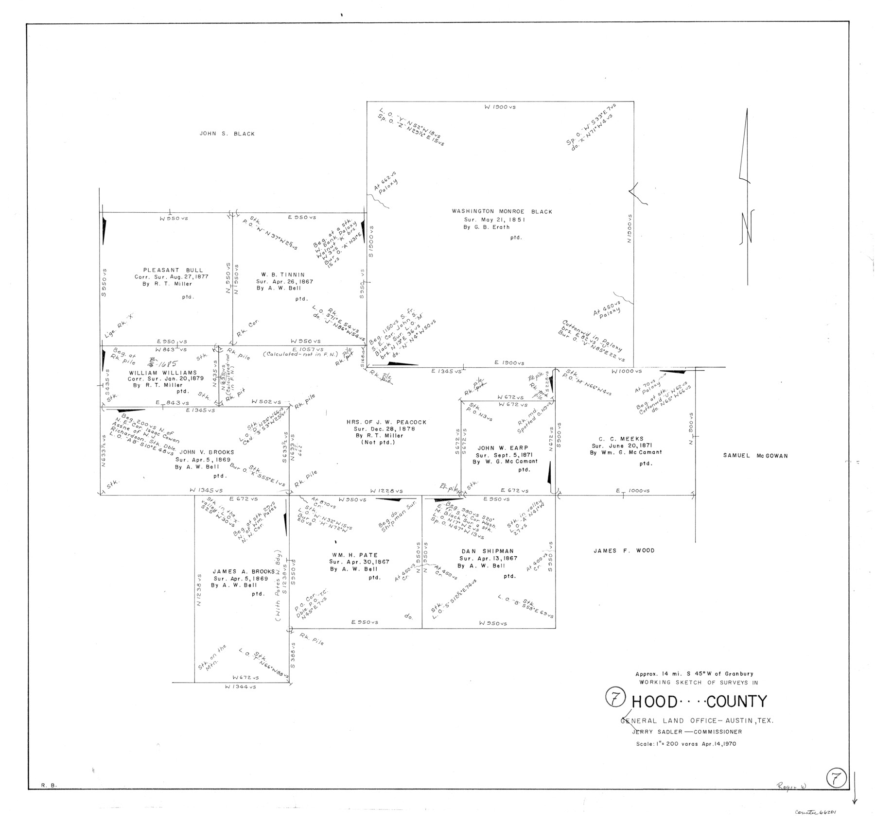 66201, Hood County Working Sketch 7, General Map Collection