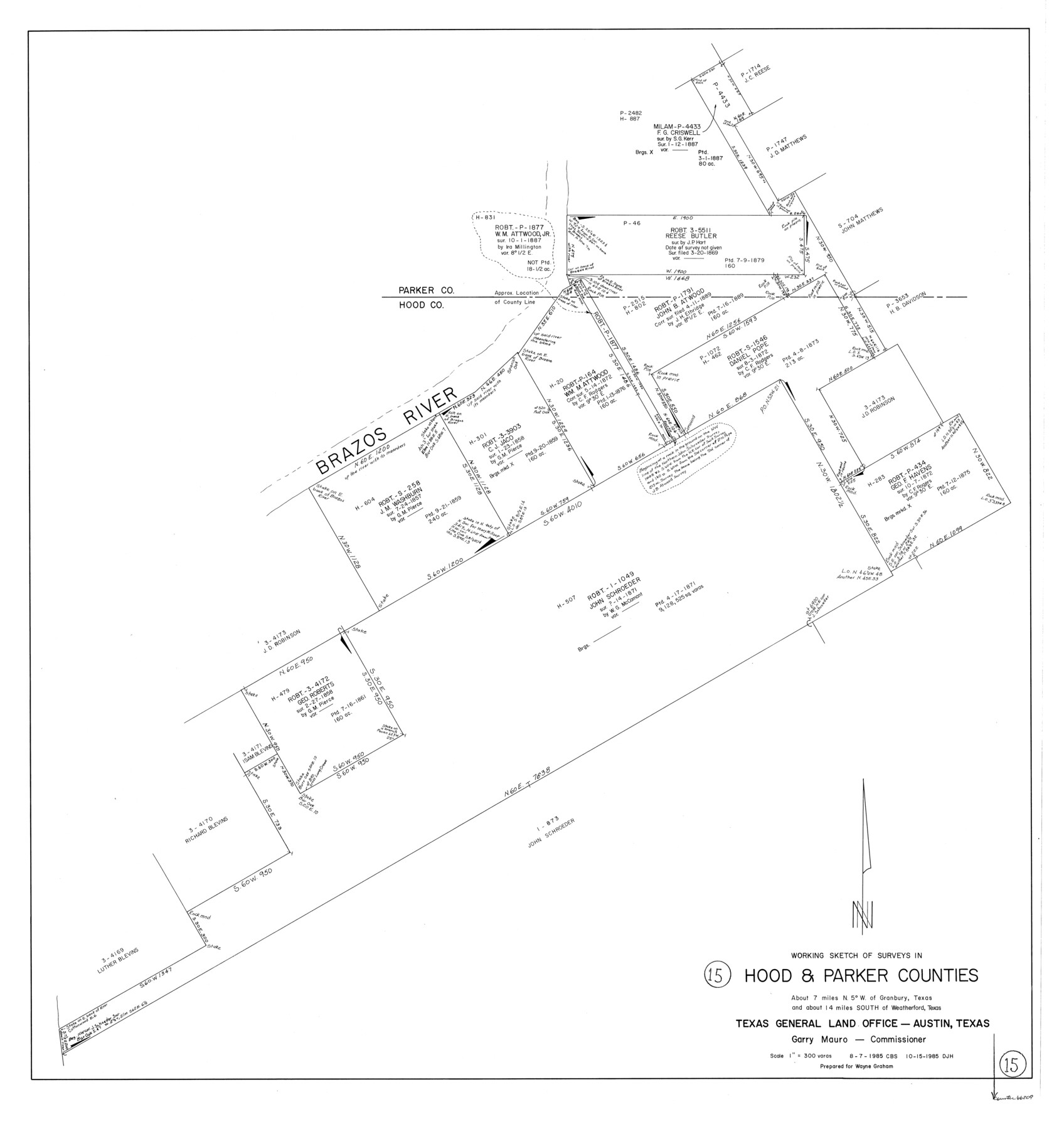 66209, Hood County Working Sketch 15, General Map Collection