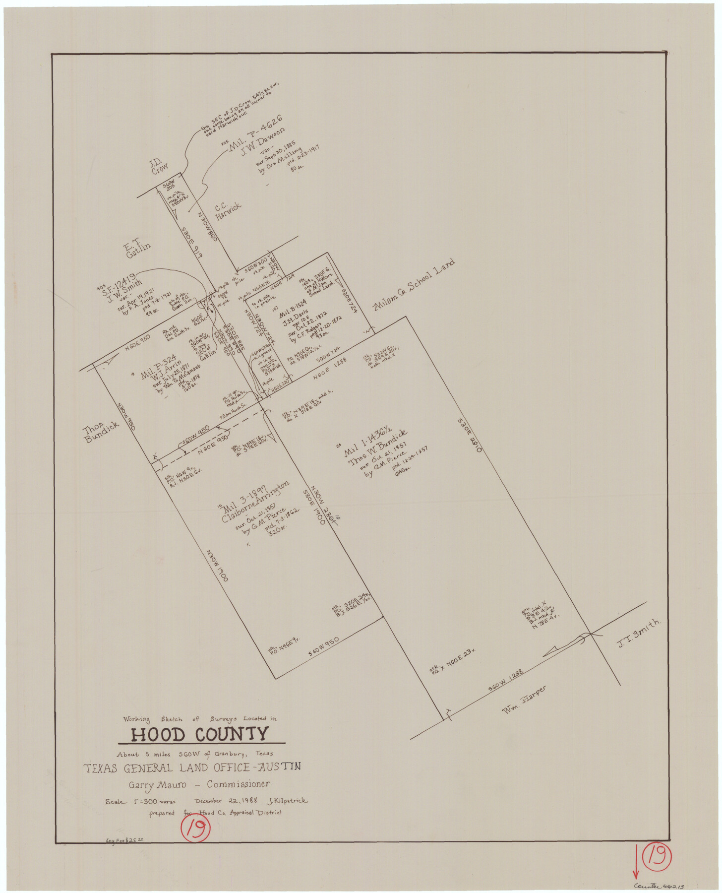 66213, Hood County Working Sketch 19, General Map Collection