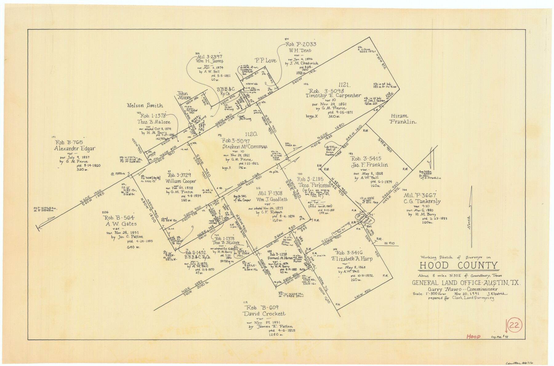 66216, Hood County Working Sketch 22, General Map Collection