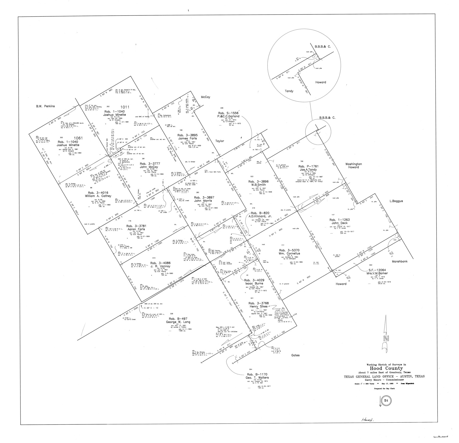 66218, Hood County Working Sketch 24, General Map Collection