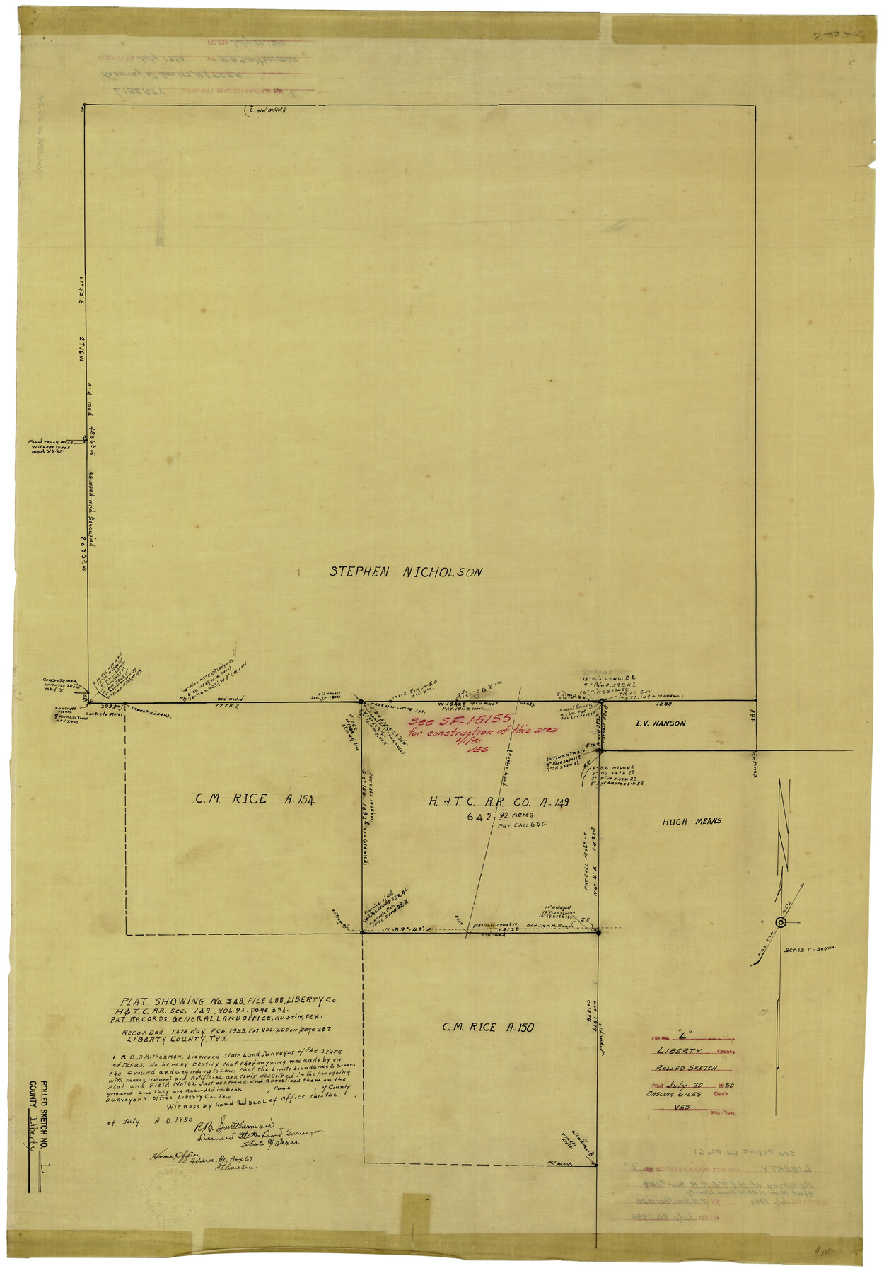 6624, Liberty County Rolled Sketch L, General Map Collection
