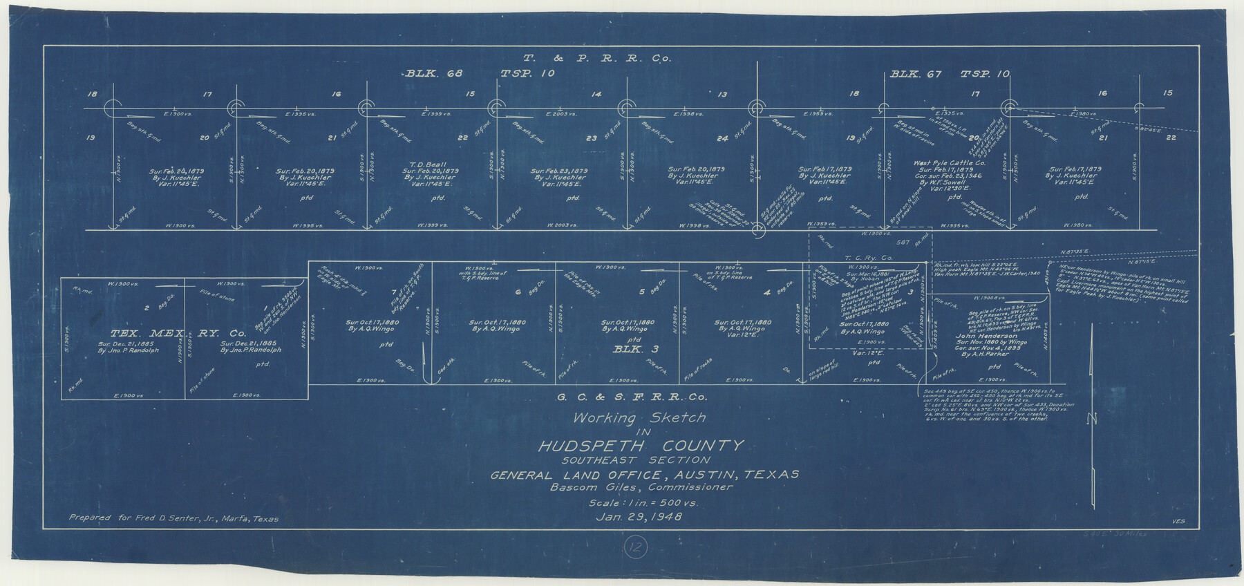 66294, Hudspeth County Working Sketch 12, General Map Collection