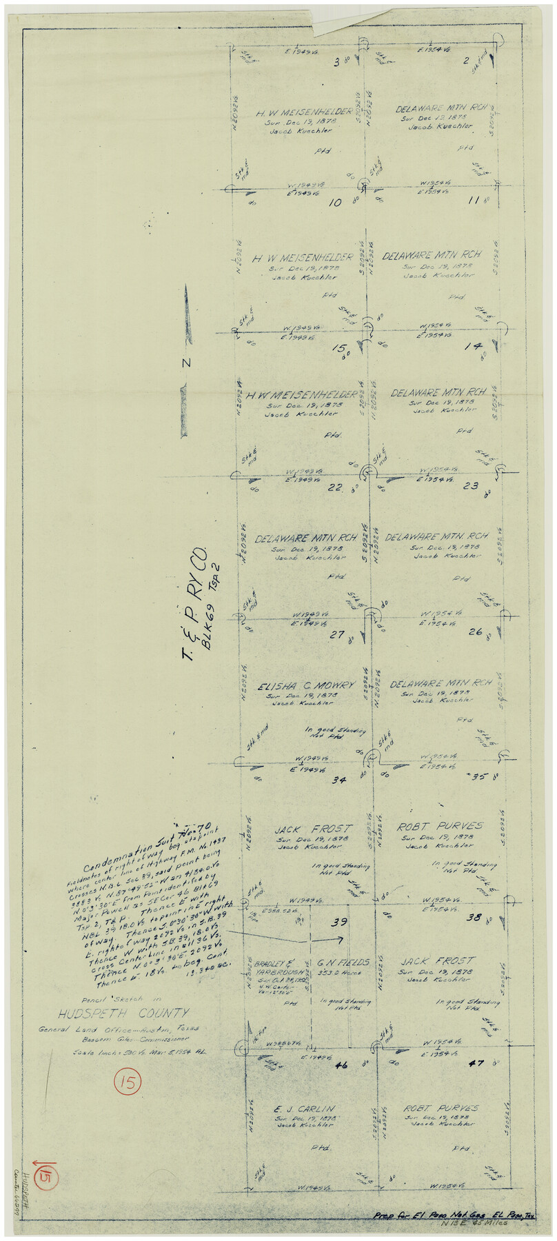 66297, Hudspeth County Working Sketch 15, General Map Collection